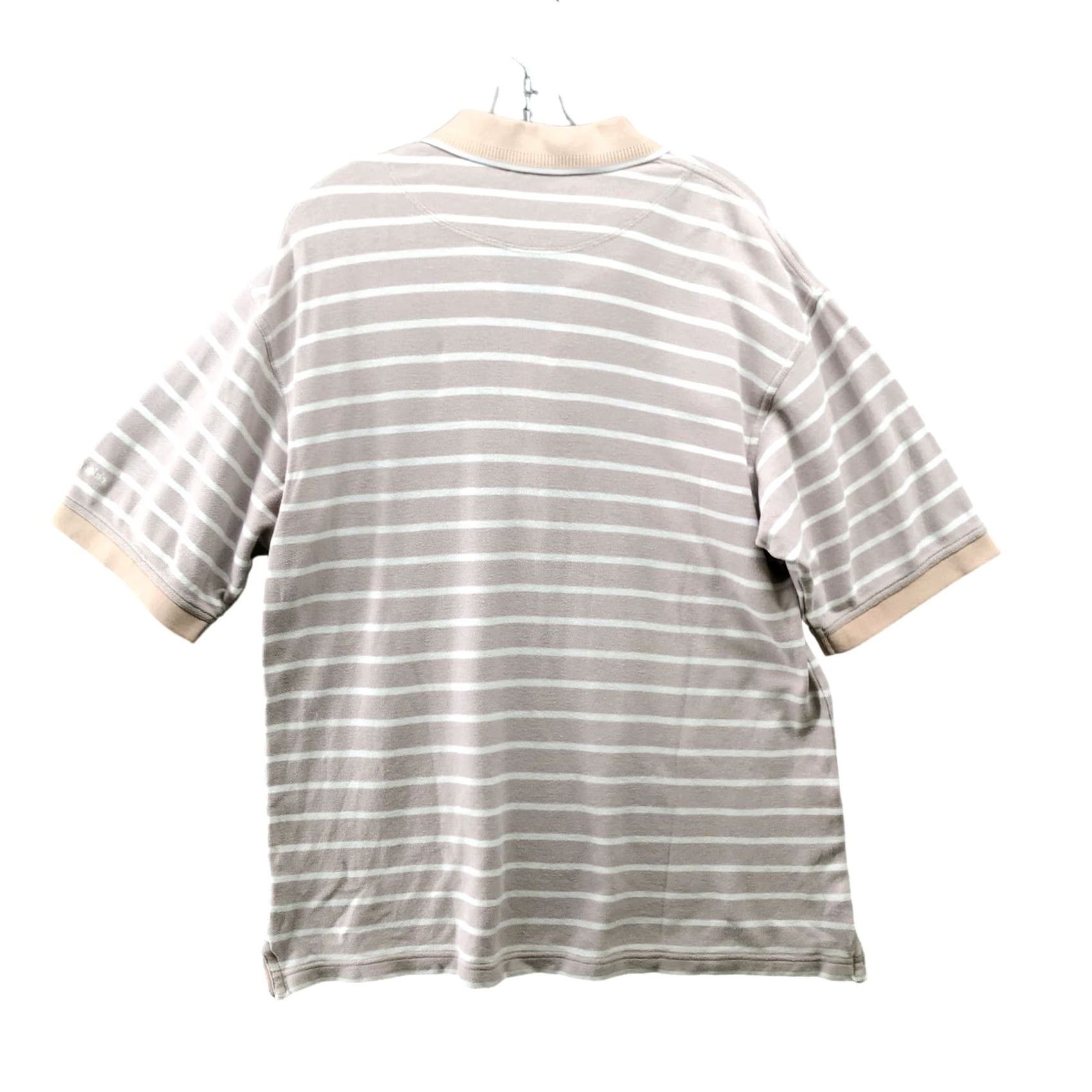 Vintage VINTAGE Columbia Polo Shirt Mens M Beige Peach Striped Short Sleeve Cotton N/A Size US M / EU 48-50 / 2 - 2 Thumbnail