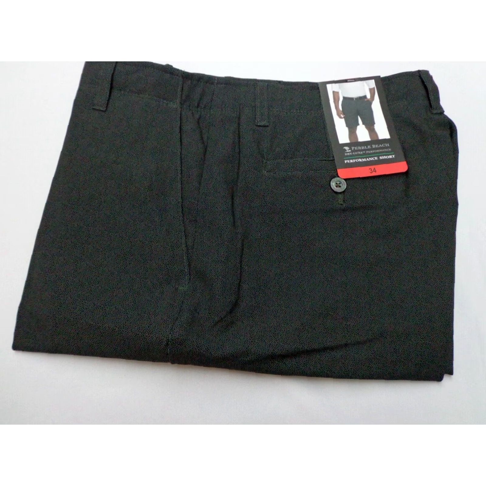 Vintage Pebble Beach Men's Performance Shorts Black 34 NEW with Tags Size US 34 / EU 50 - 2 Thumbnail
