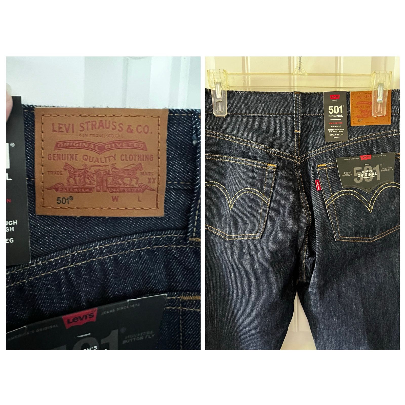 Levi's 501 Women's High Rise Jeans Straight Leg Button Fly 28x32 Size 28" / US 6 / IT 42 - 7 Thumbnail