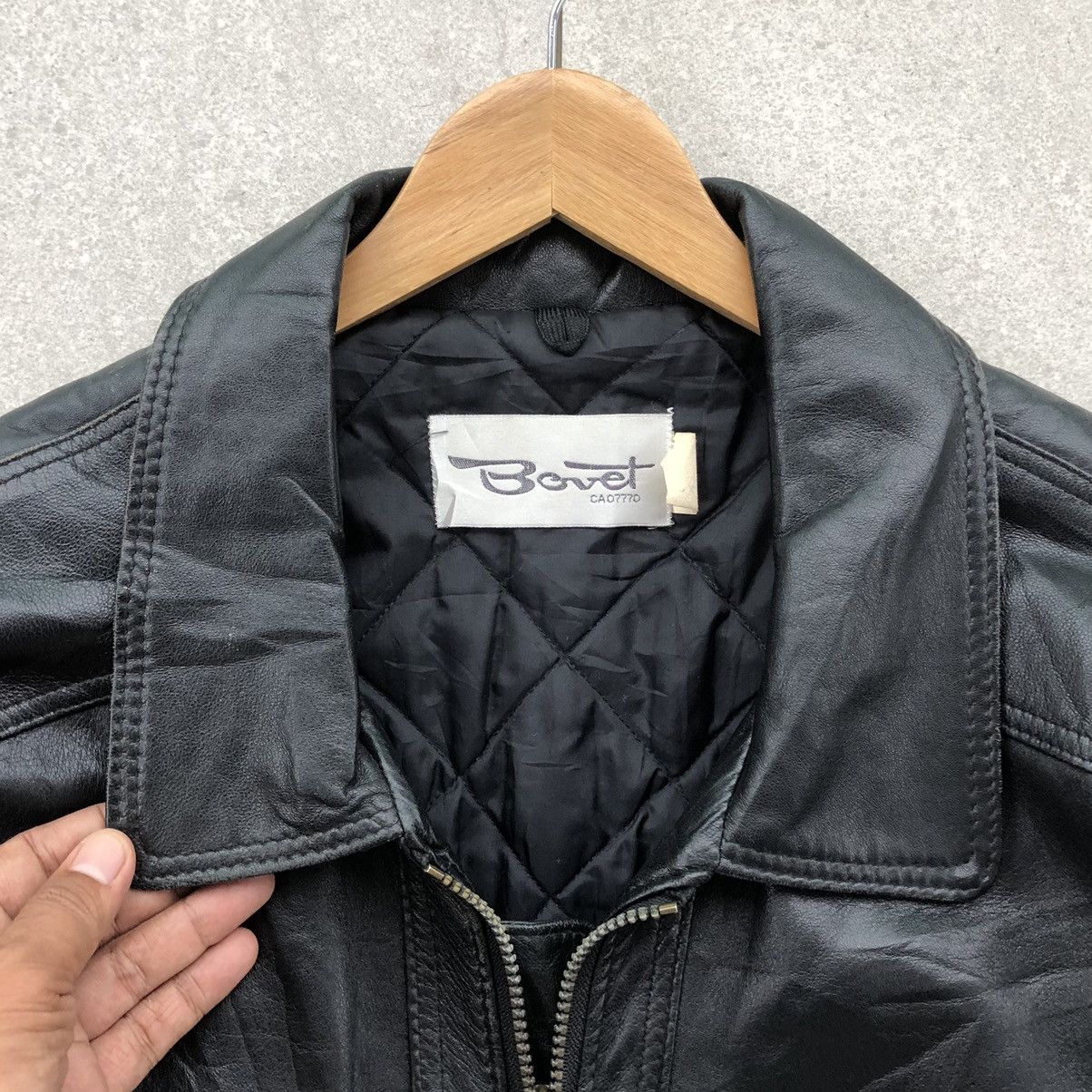 Vintage Vintage BOVET Leather Black Bomber Jacket Made In Canada 🇨🇦 Size US XL / EU 56 / 4 - 18 Thumbnail