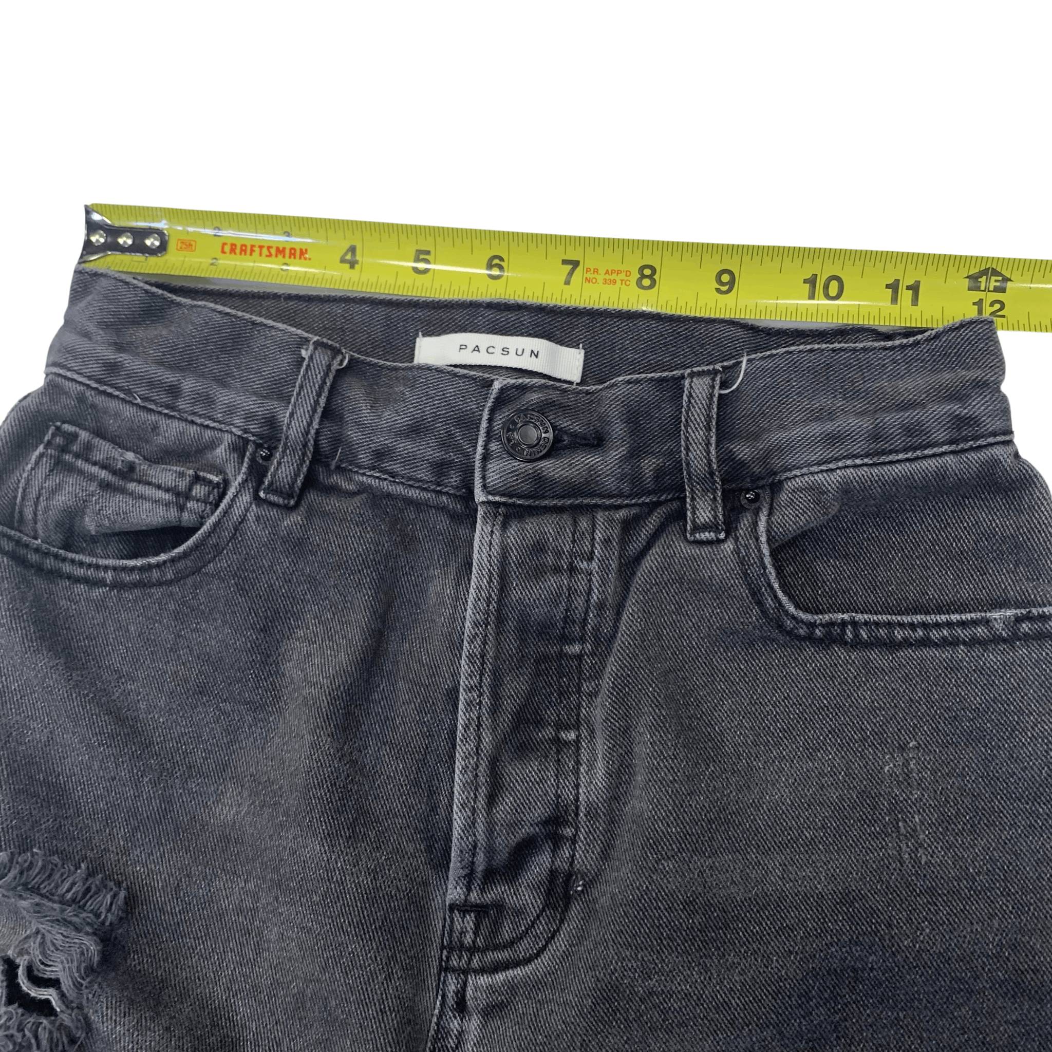 Pacsun Distressed High Rise Straight Leg Jeans | 25" | Black Denim Size 25" / US 0 / IT 36 - 5 Thumbnail