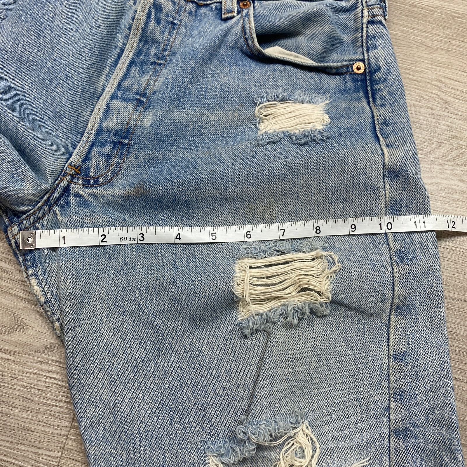 Levi's × Vintage Vintage Y2K Levi's 501 Distressed Straight Leg Jeans 30x30 Size US 30 / EU 46 - 7 Thumbnail