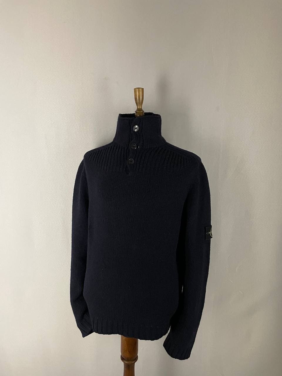 Stone Island Stone Island Sweater Navy Wool Size US XL / EU 56 / 4 - 1 Thumbnail