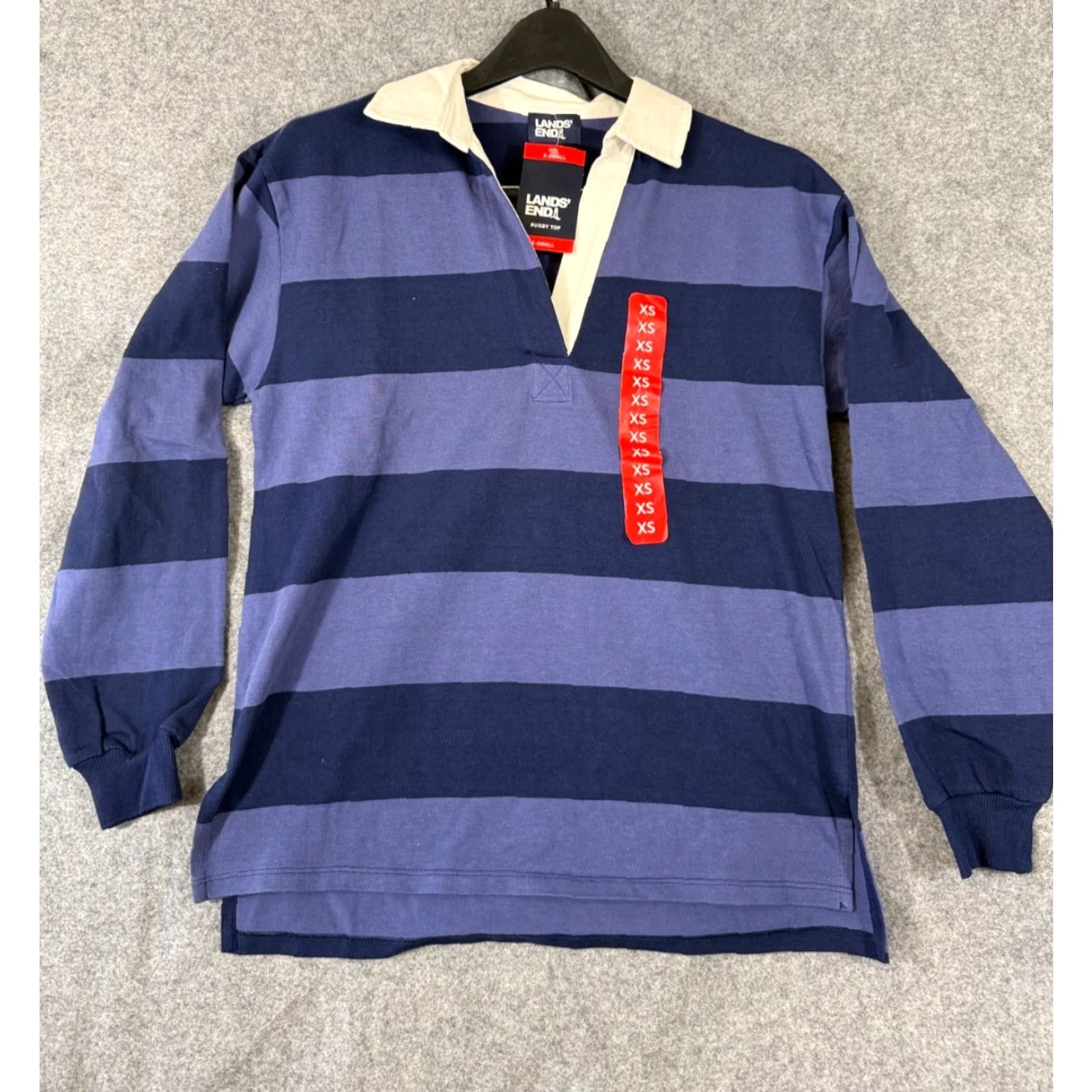 Lands' End Lands' End Rugby Polo Shirt Womens XS Blue Colourblock Long Sleeve Classic Size XS / US 0-2 / IT 36-38 - 2 Thumbnail