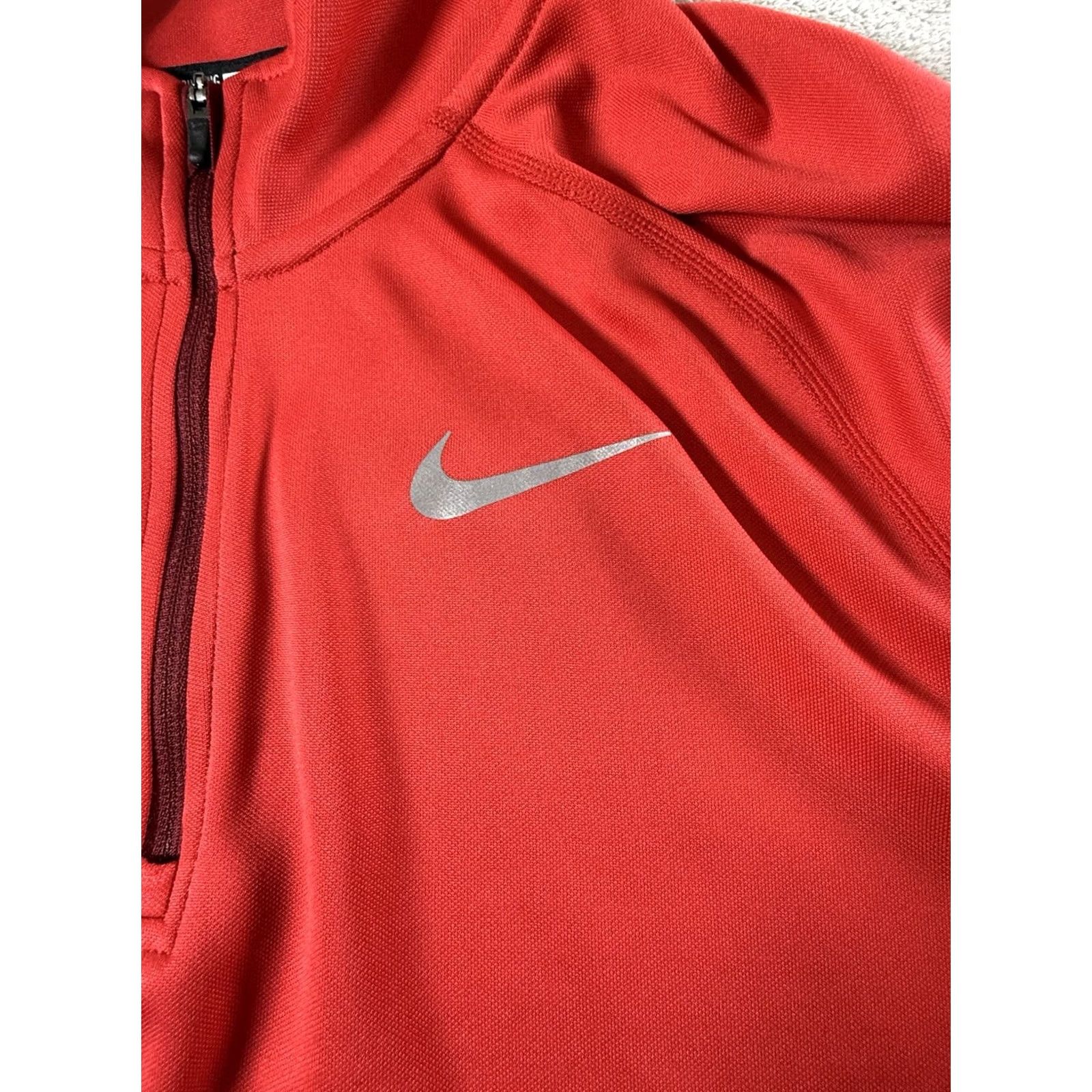 Nike Nike Dri-FIT Pullover Shirt Mens L Red/Maroon Running Long Sleeve 1/4 Zip Size US L / EU 52-54 / 3 - 4 Thumbnail
