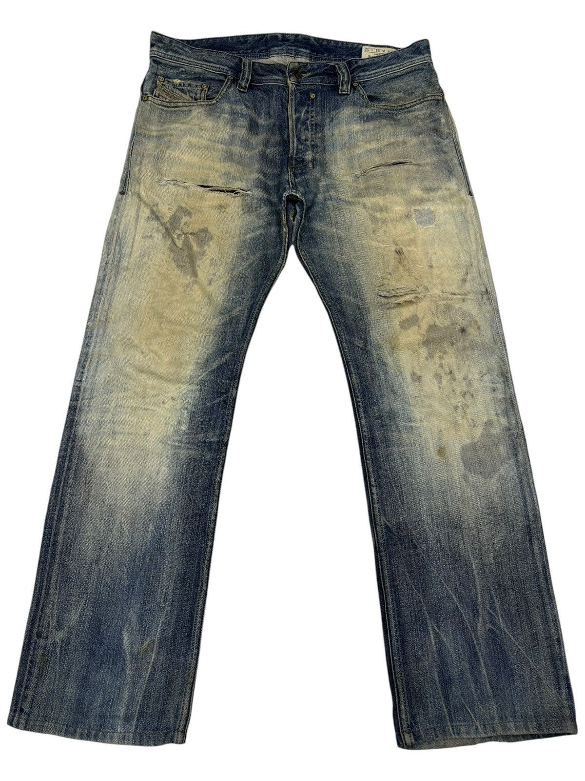 Diesel DIESEL SAFADO THRASHED DISTRESSED DENIM JEANS Size US 34 / EU 50 - 1 Thumbnail