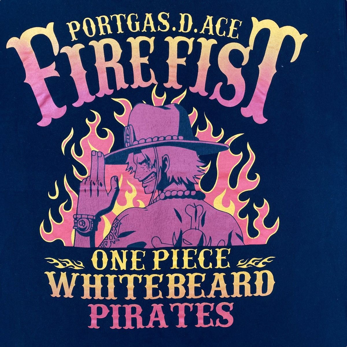 Anime Vintage 00s ONE PIECE Portgas D. Ace Fire Fist Anime Tee Size US M / EU 48-50 / 2 - 2 Thumbnail