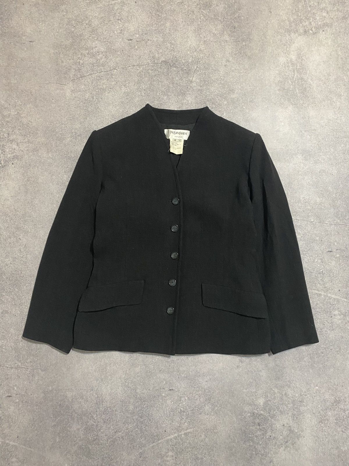 Vintage × Yves Saint Laurent Vintage 80s Yves Saint Laurent Jacket Women’s Wool Blazer Size XL / US 12-14 / IT 48-50 - 1 Thumbnail