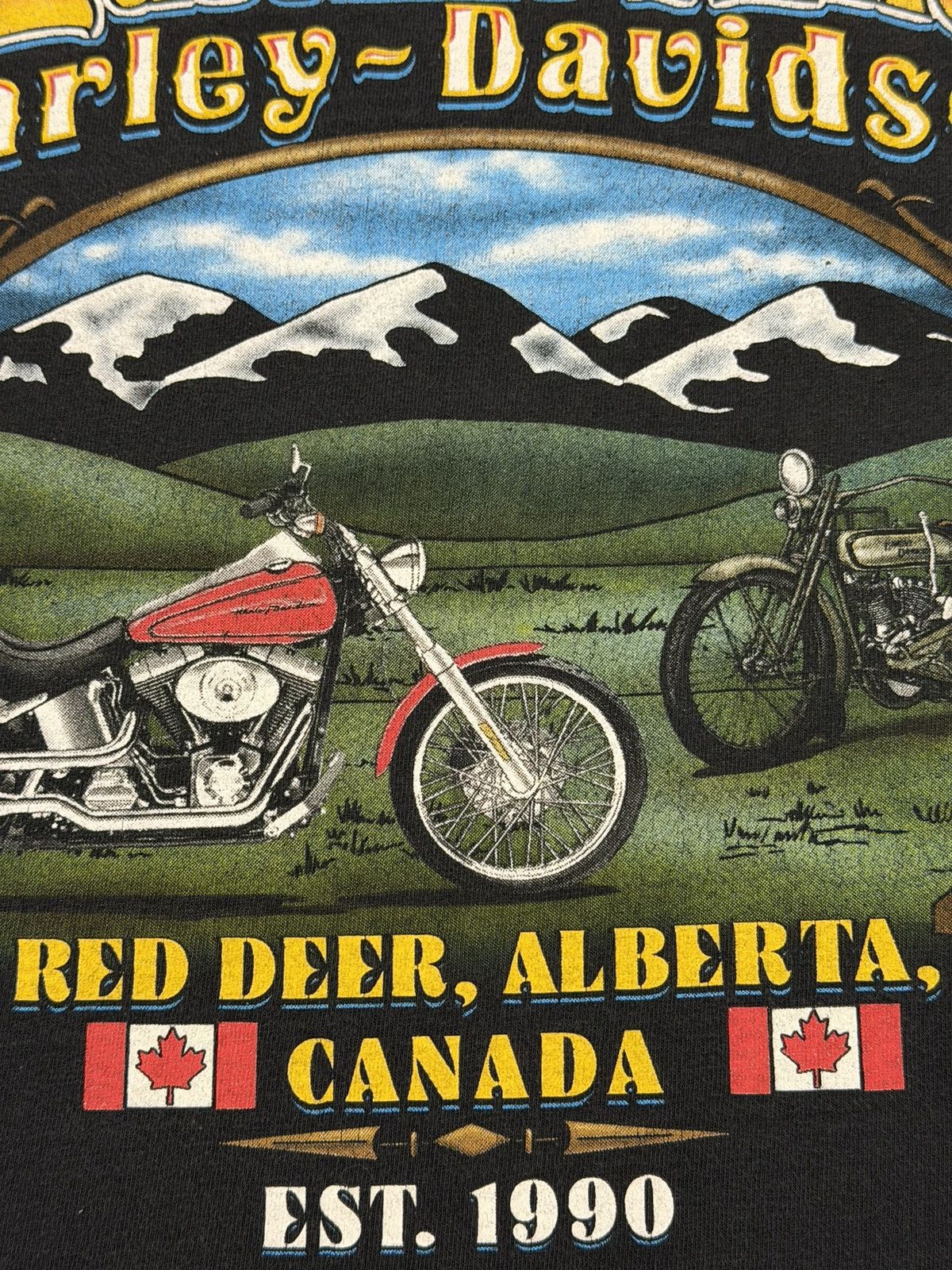 Harley Davidson Vintage 90s Harley Davidson Red Deer, Alberta Canada XL USA Size US XL / EU 56 / 4 - 13 Thumbnail