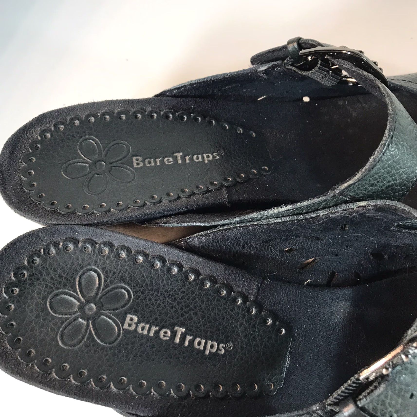 Vintage Bare Traps Gigi Green Leather Wedge Mary Janes Womens Size 9.5 Size US 10 / IT 40 - 2 Thumbnail