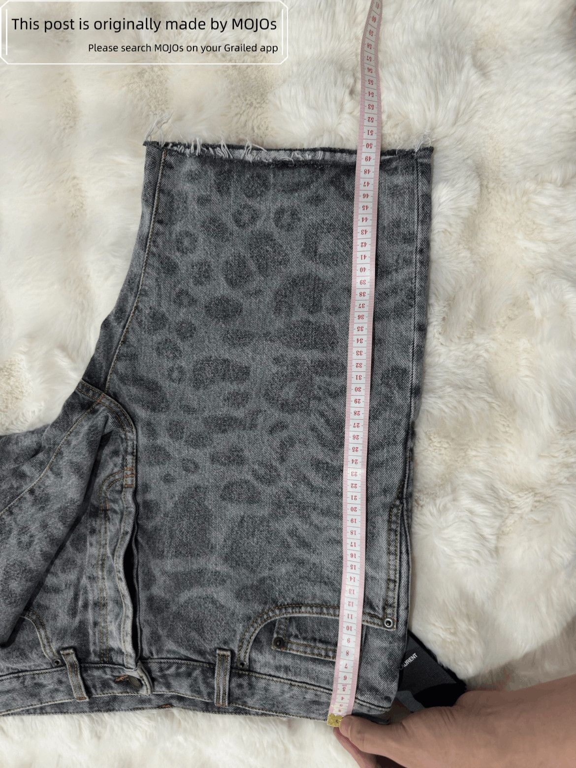 Saint Laurent Paris Saint Laurent Paris Leopard Pattern Distressed Denim Shorts Size US 31 - 6 Thumbnail