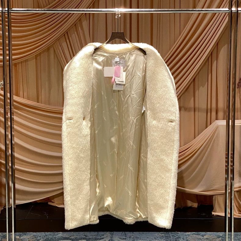 Max Mara Max Mara Cream long teddy coat Size S / US 4 / IT 40 - 5 Thumbnail