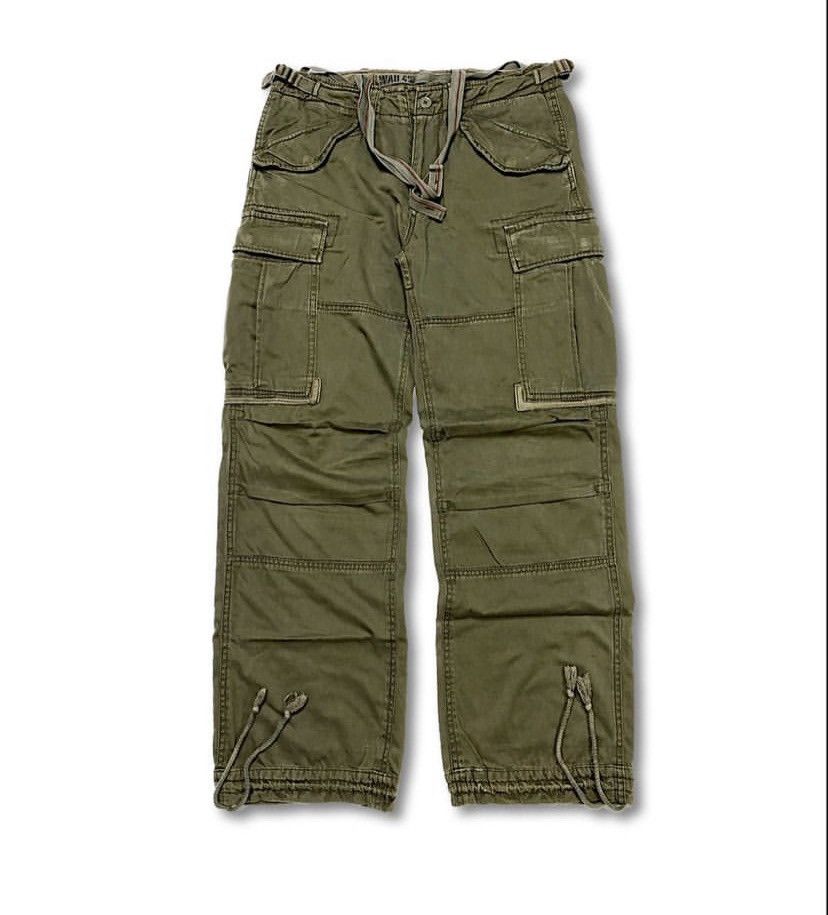 Image of 20471120 x Beauty Beast Vintage Tactical Multi Pocket Army Sage Green Cargo Military (Size 34)