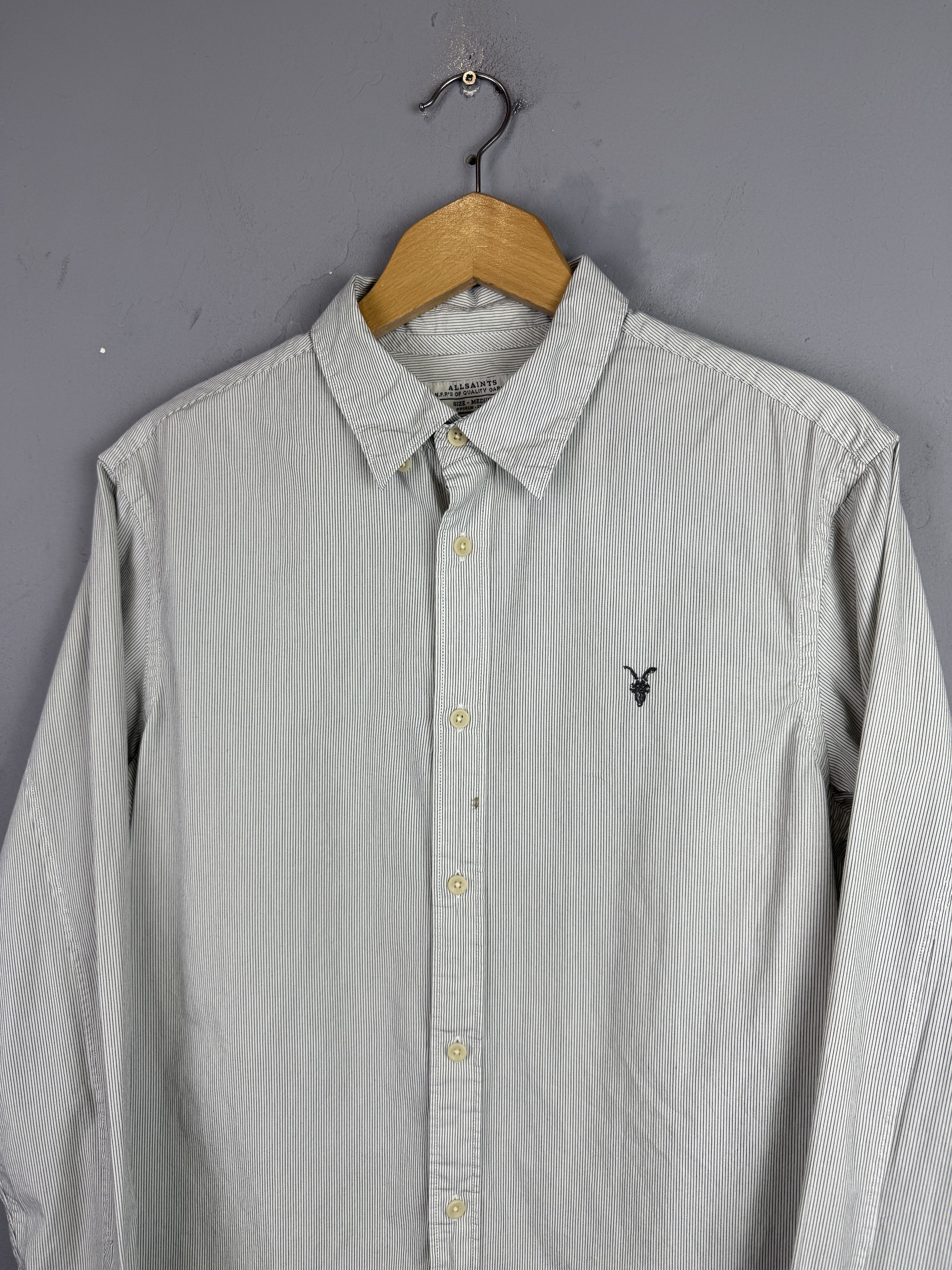 Allsaints × Flannel All Saints Shirt Pin Redondo Long Sleeve Striped Button Size US M / EU 48-50 / 2 - 2 Thumbnail