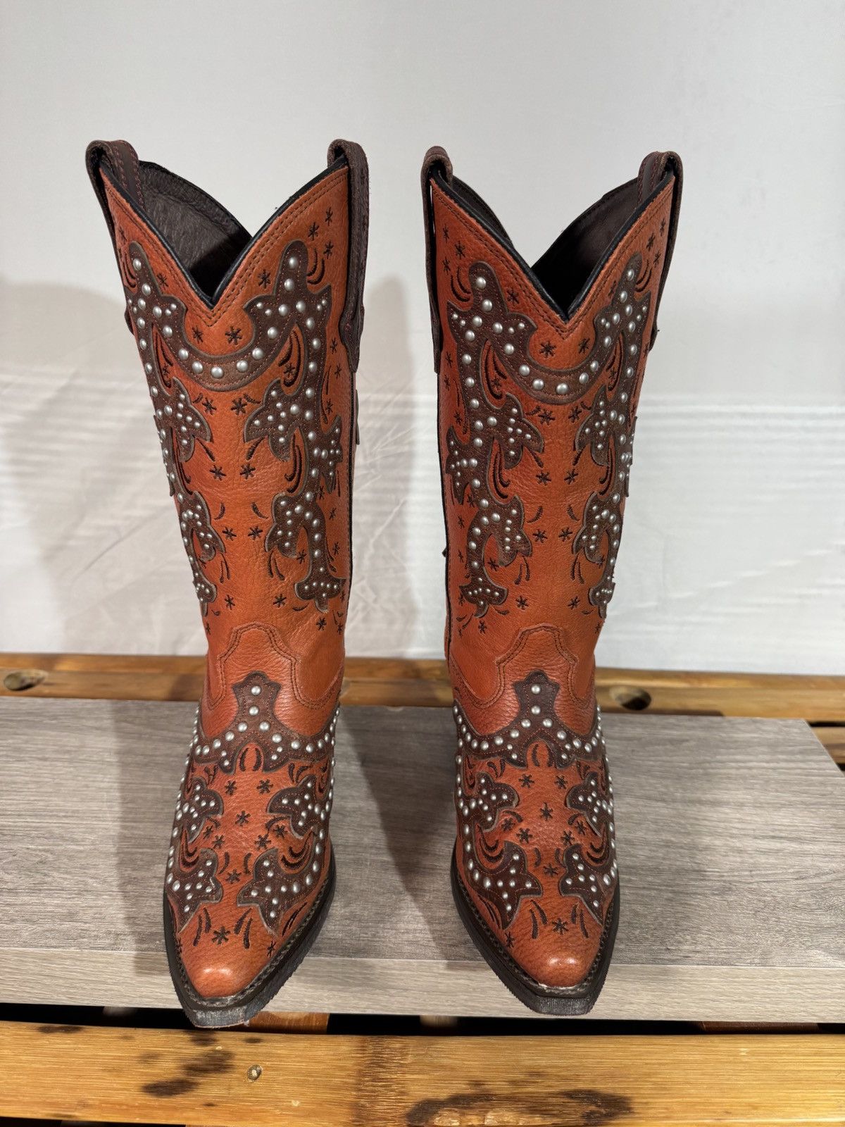 Other Rockin Country Women’s Red Silver Western Cowgirl Boots 6M Size US 6 / IT 36 - 3 Thumbnail