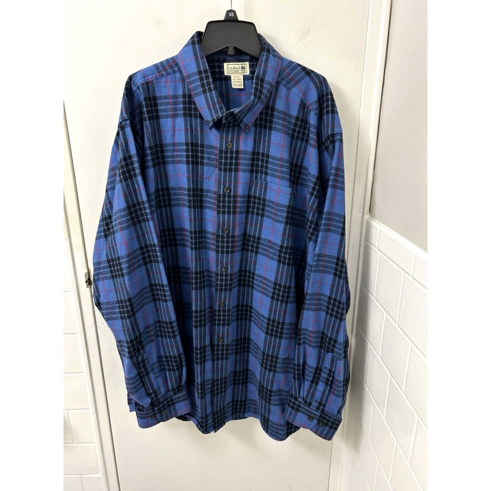 Vintage LL Bean Scotch Plaid Flannel Shirt Mens 2XL Blue Traditional Fit L/S 228061 Size US XXL / EU 58 / 5 - 2 Thumbnail