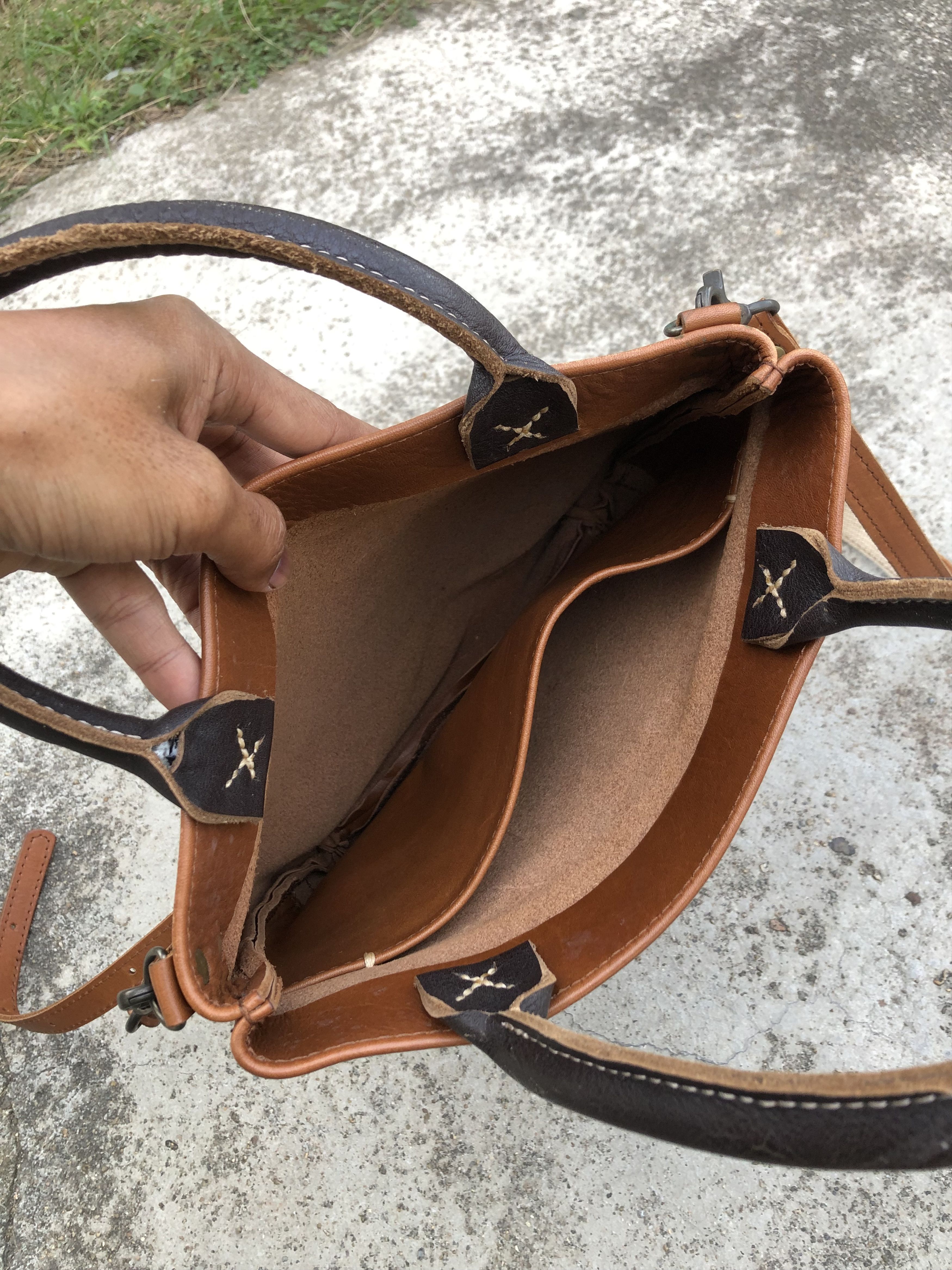 Genuine Leather HANDMADE LEATHER SLING TOTEBAG Size ONE SIZE - 3 Thumbnail