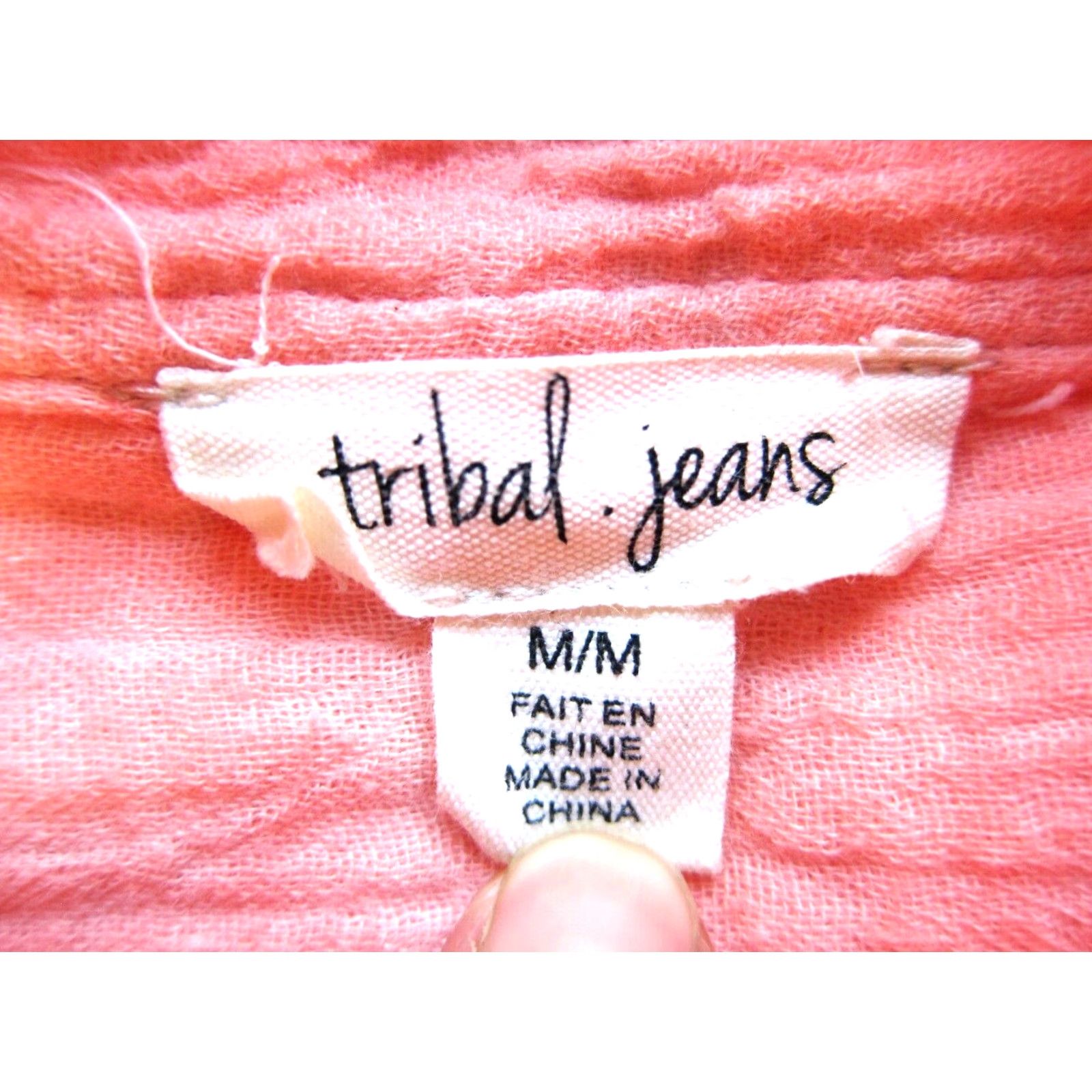 Vintage Tribal Jeans Orange Cotton Gauze Tie Dye Long Sleeve Button Down Shirt Dress M Size M / US 6-8 / IT 42-44 - 3 Thumbnail