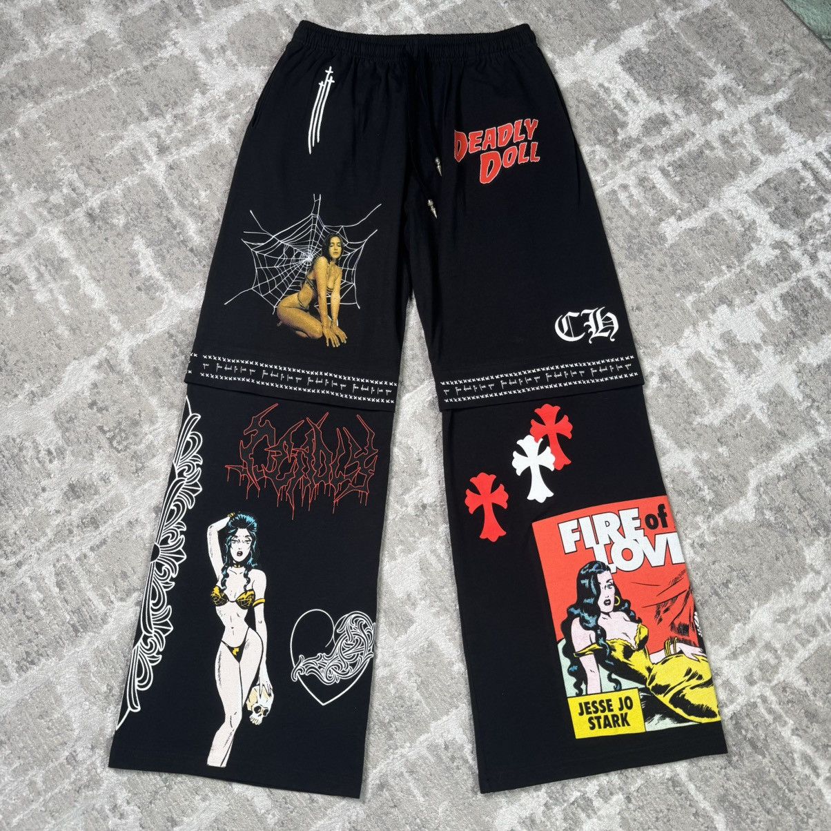 Chrome Hearts Deadly doll sweatpants Size US 33 - 1 Thumbnail