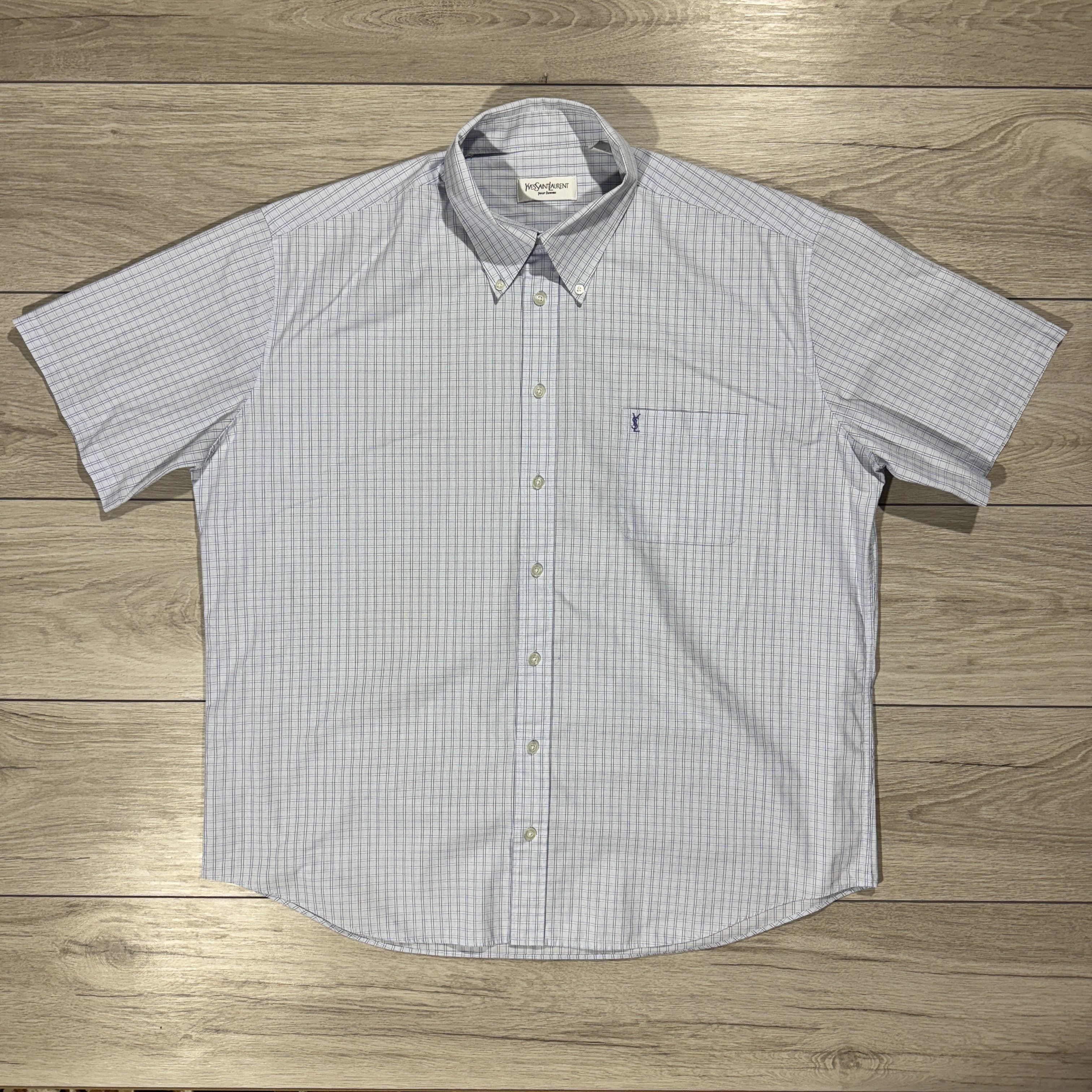 Yves Saint Laurent Yves Saint Laurent Pour Homme Short Sleeve Shirt Size XL Size US XL / EU 56 / 4 - 1 Thumbnail