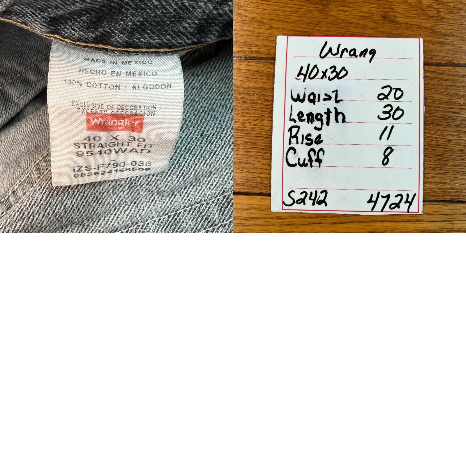 Wrangler Wrangler Jeans Mens Straight Denim 40 Regular Blue 40X30 Straight Fit Mid Rise 5-Pocket Belt Loops Zipper Button Fashion Brand Wrangler Size US 40 / EU 56 - 8 Thumbnail