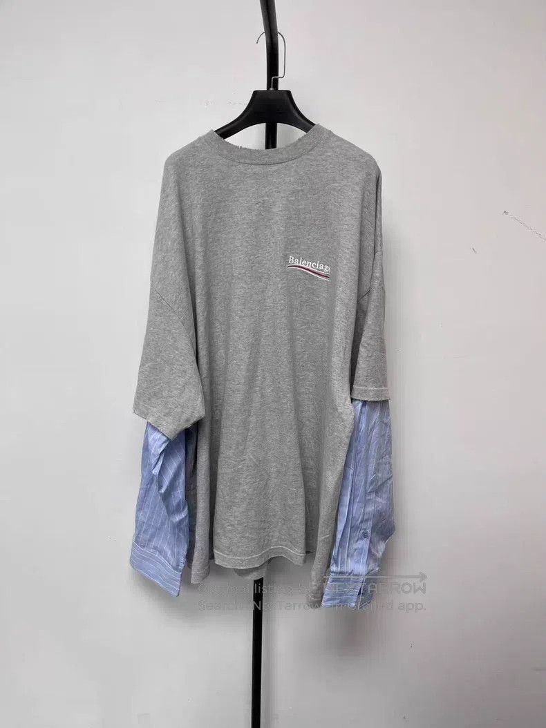 Balenciaga Balenciaga Casual Fake Two Piece Round Neck Long Sleeve T- Size US XL / EU 56 / 4 - 1 Thumbnail