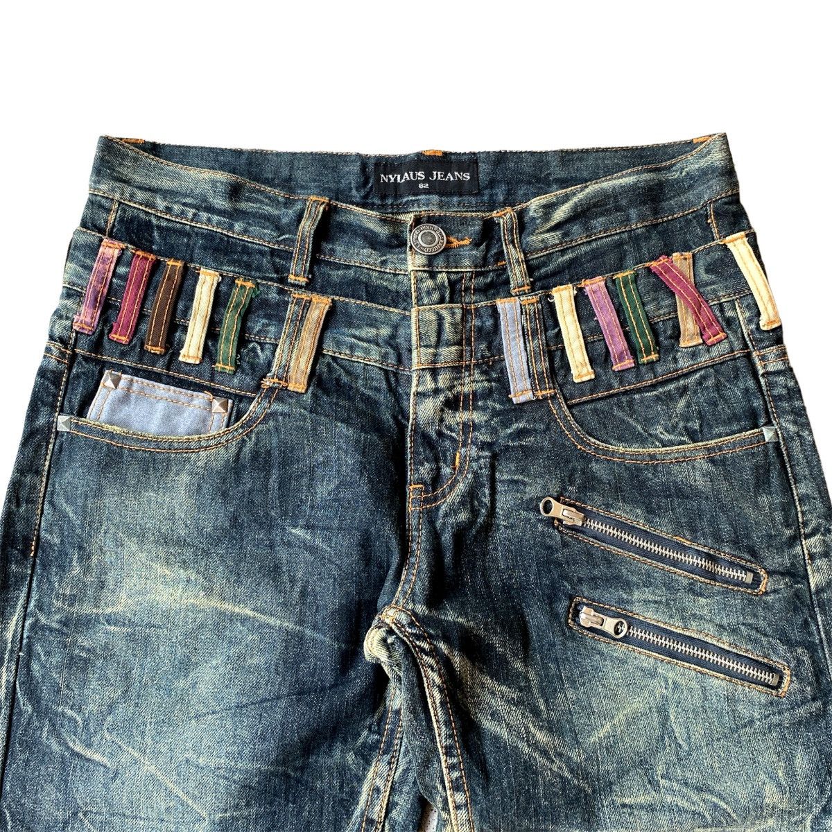 Beauty Beast × If Six Was Nine × Le Grande Bleu (L.G.B.) Rare Vintage Y2K Japanese Nylaus Double Waist Wash Jeans Size US 31 - 3 Thumbnail