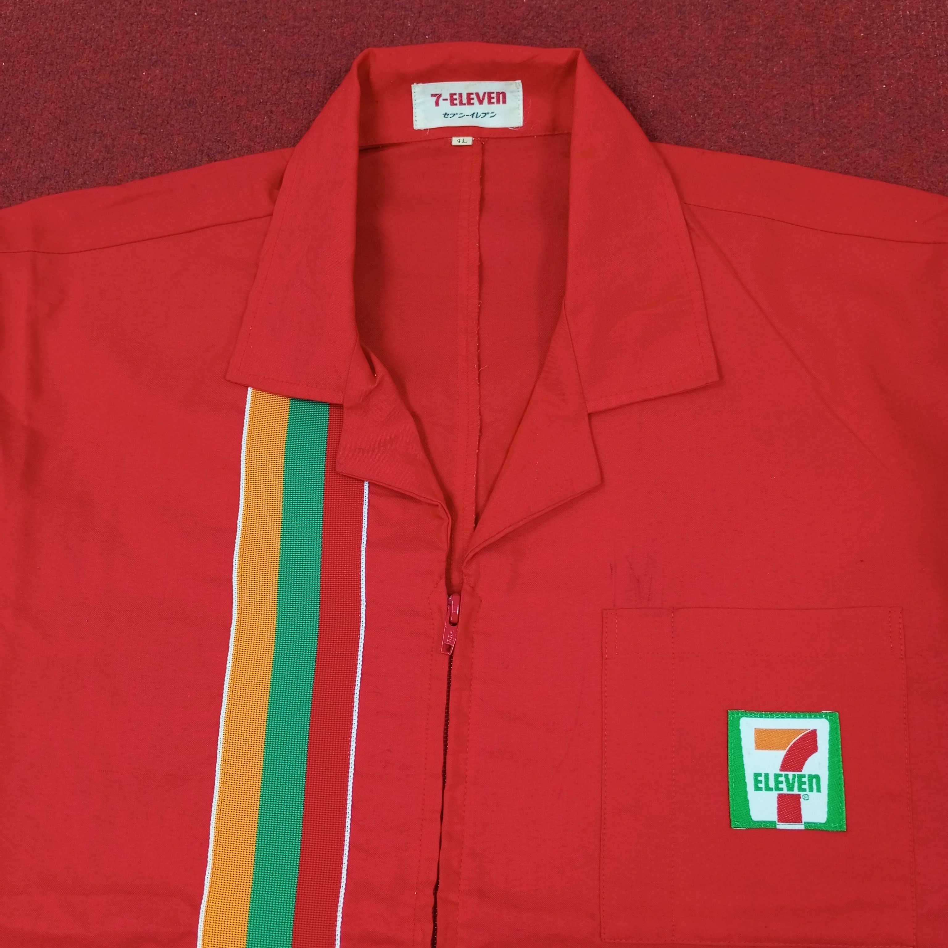 Japanese Brand × Vintage 7 Eleven Workwear Uniform Jacket C219N59 Size US XL / EU 56 / 4 - 2 Thumbnail