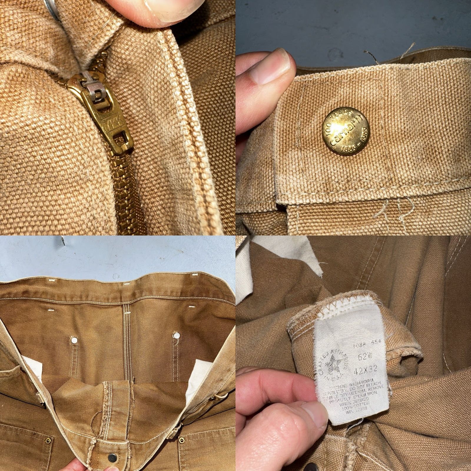 Carhartt VINTAGE Carhartt Pants Carpenter 42x32 Brown USA 1989 Double Knee 80s Cotton Regular Men Size US 42 / EU 58 - 8 Thumbnail