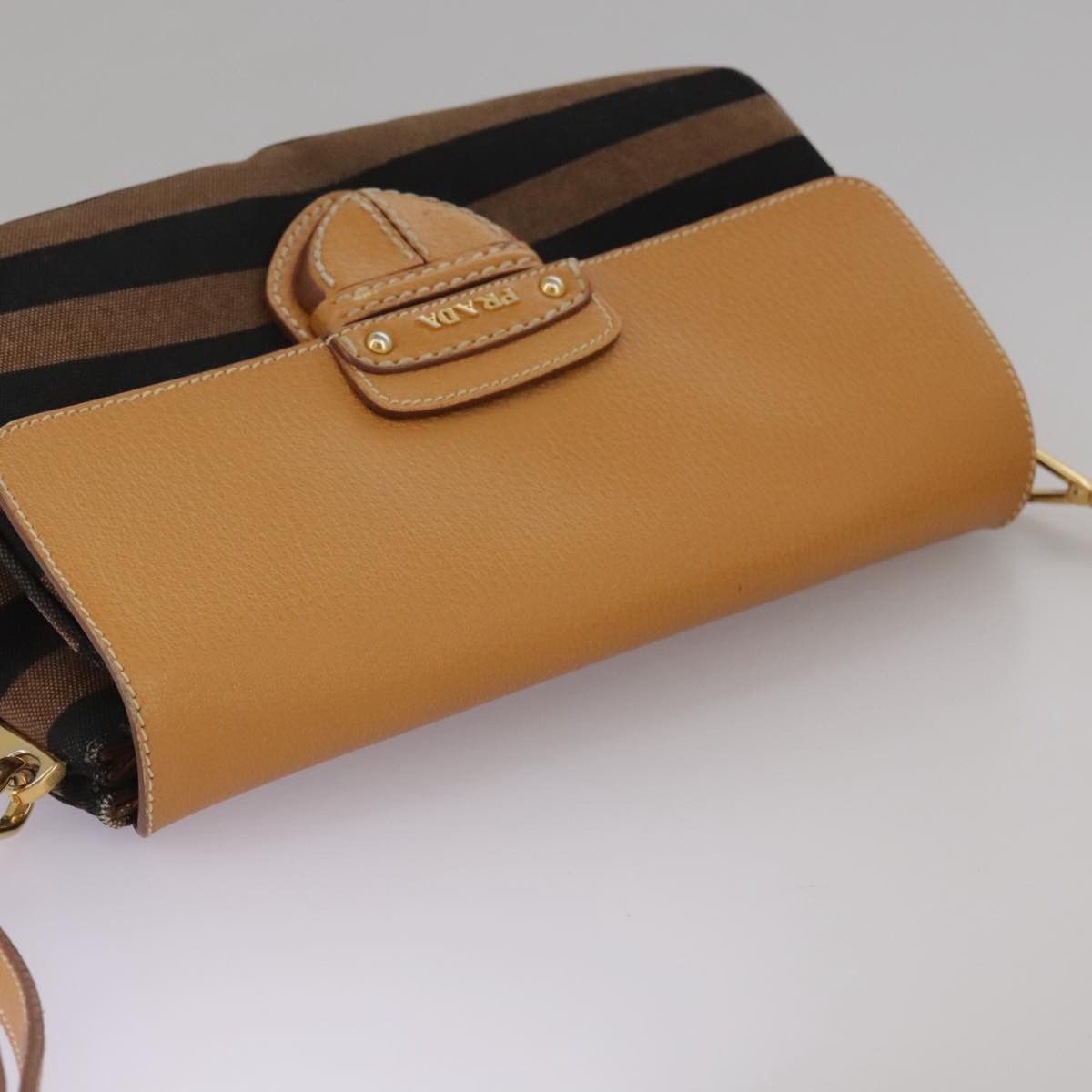 Prada PRADA Shoulder Bag Canvas Brown Gold Size ONE SIZE - 6 Thumbnail