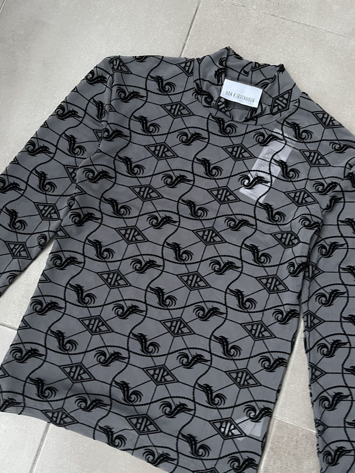 Han Kjobenhavn !DS! SS23 Han Kjobenhavn Monogram Mesh Grey Turtleneck Size US S / EU 44-46 / 1 - 11 Thumbnail