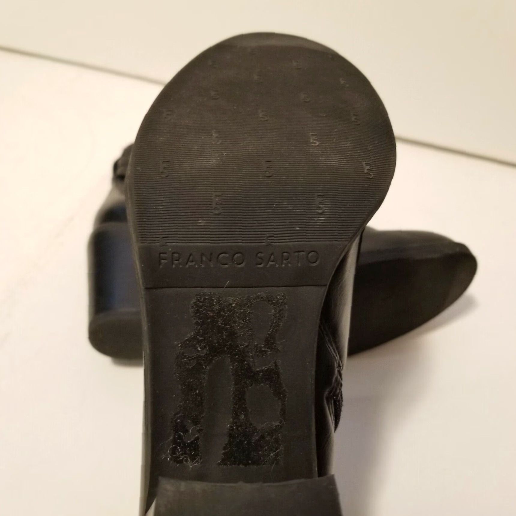 Franco Sarto FRANCO SARDO Black Ankle Boots Womens Block Heelside Zip Round Toe Size 8M Size US 8 / IT 38 - 5 Thumbnail