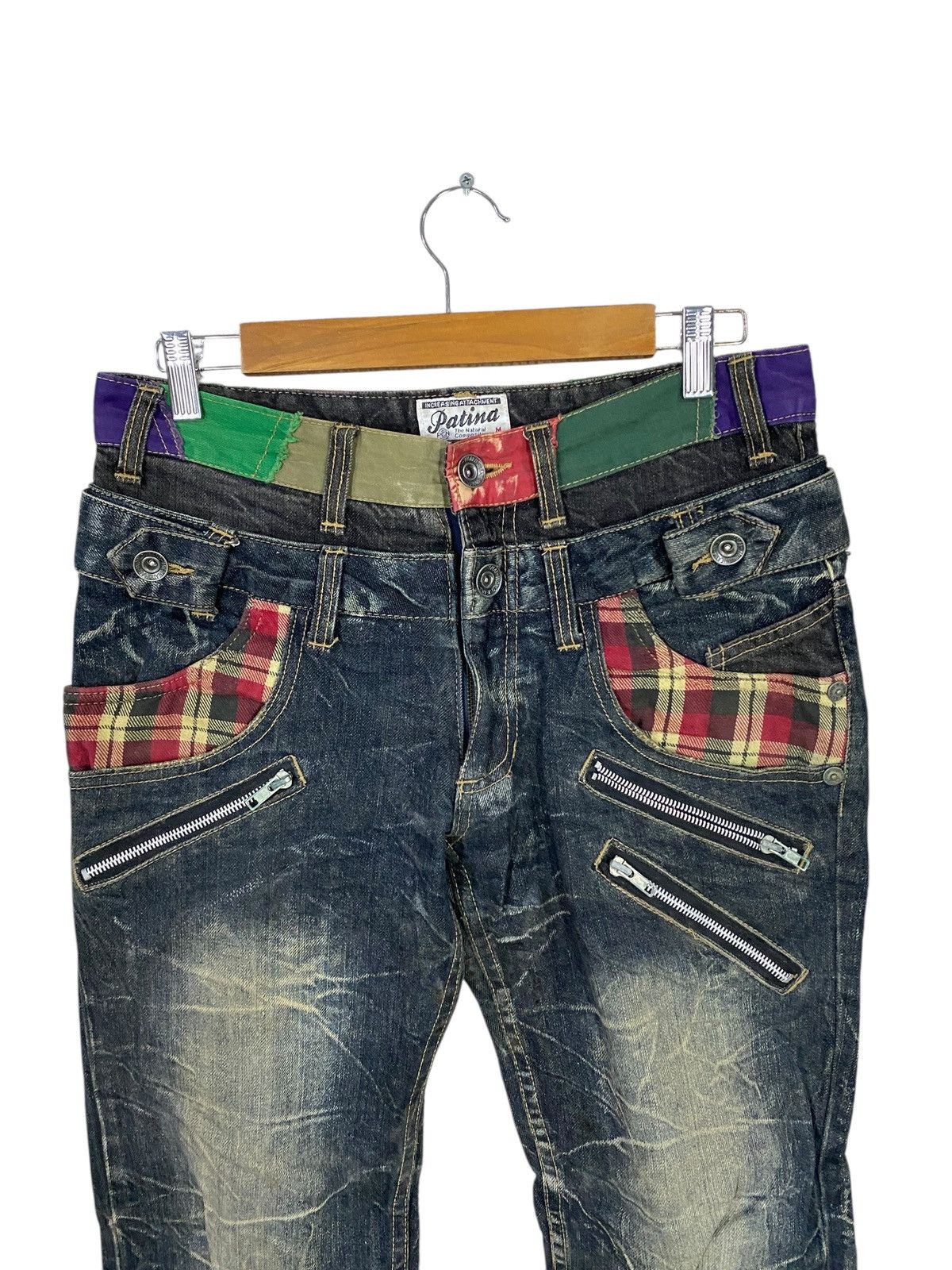 Japanese Brand Japanase brand patina double waist multizip denim pant Size US 31 - 5 Thumbnail