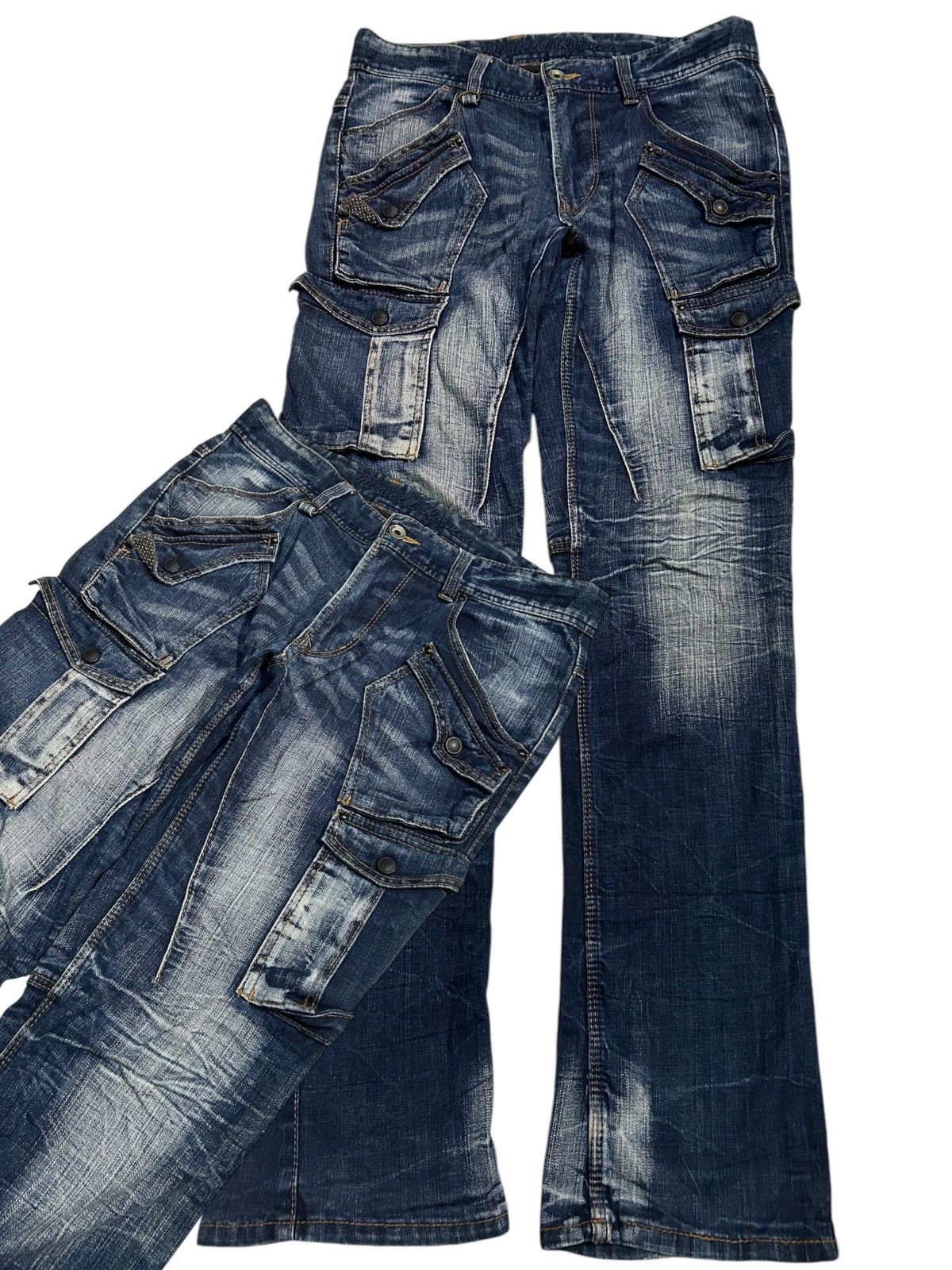 If Six Was Nine × Le Grande Bleu (L.G.B.) × Nicole Club Nicole Club For Men MultiPocket Punk Style Distressed Jeans Size US 32 / EU 48 - 1 Thumbnail