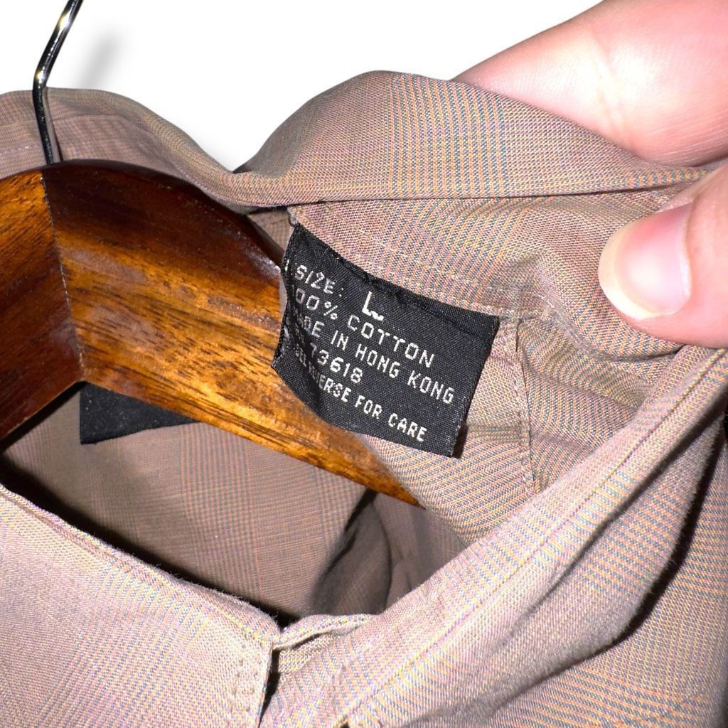 Hugo Boss 90s Hugo Boss Brown Glencheck Button Down Sport Shirt Size L Size US L / EU 52-54 / 3 - 3 Thumbnail