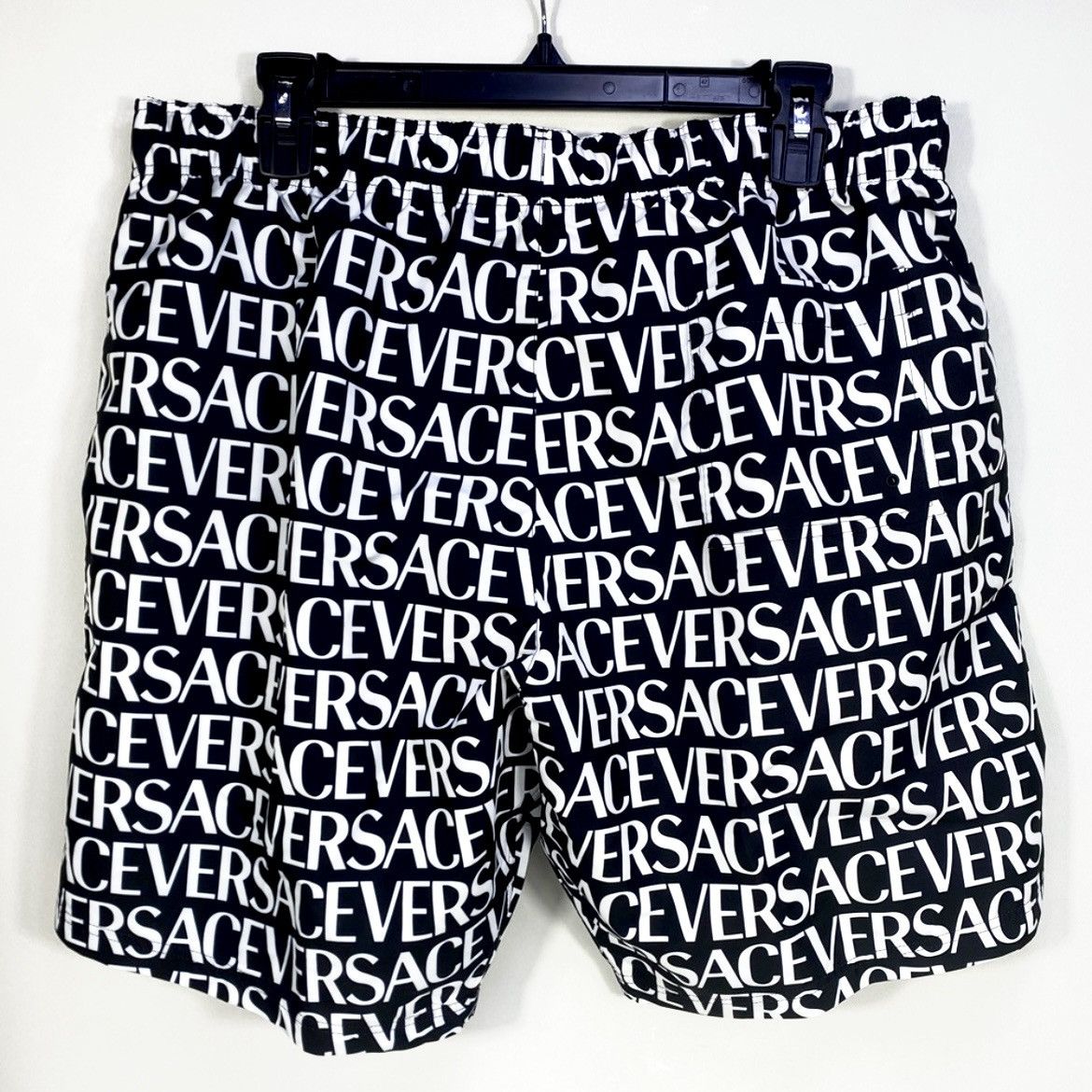 Versace Versace Logo Printed Drawstring Swim Shorts Trunks Black IT6 Size US 36 / EU 52 - 4 Thumbnail