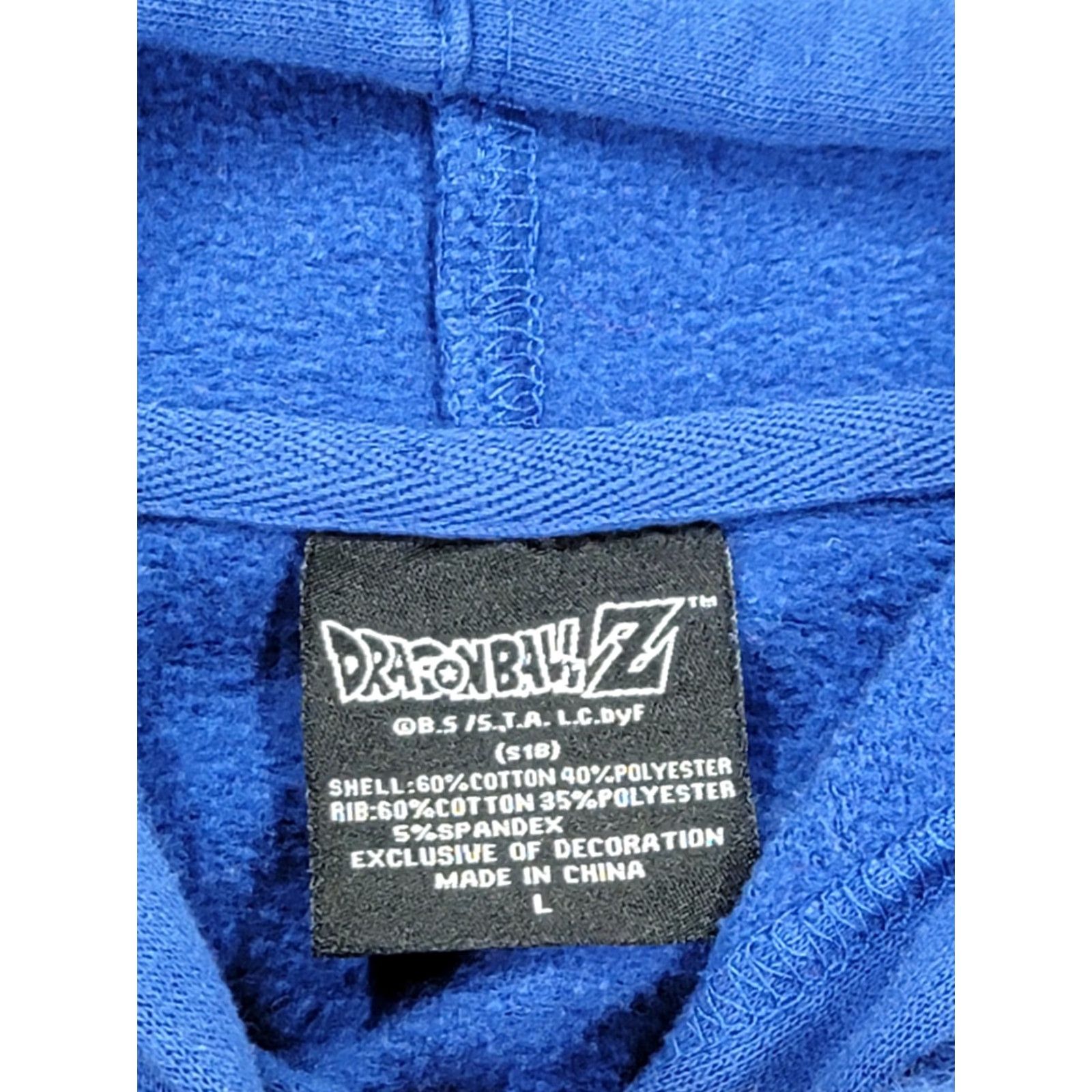 Vintage Dragon Ball Z Hoodie Mens Large Blue Embroidered Goku Logo Anime Sweatshirt Pullover Hooded Pocket CGI? Size US L / EU 52-54 / 3 - 5 Thumbnail