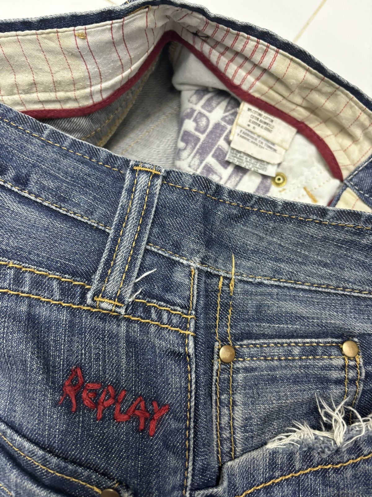Japanese Brand Vintage Avant Garde Style Replay Flared Denim Jeans Size 28" / US 6 / IT 42 - 10 Thumbnail
