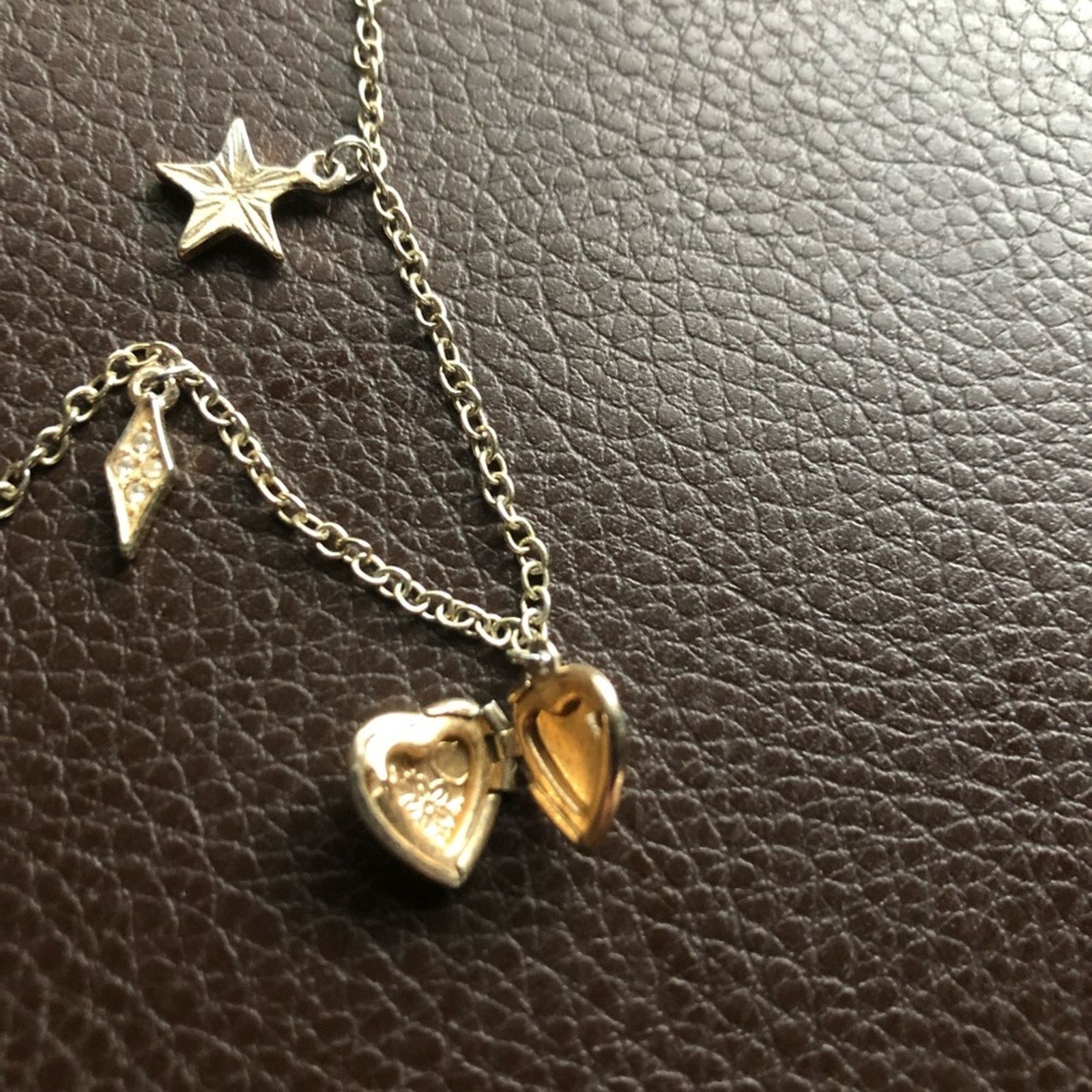 Jewelry Gold plated moon star locket charm chain link necklace Size ONE SIZE - 6 Thumbnail