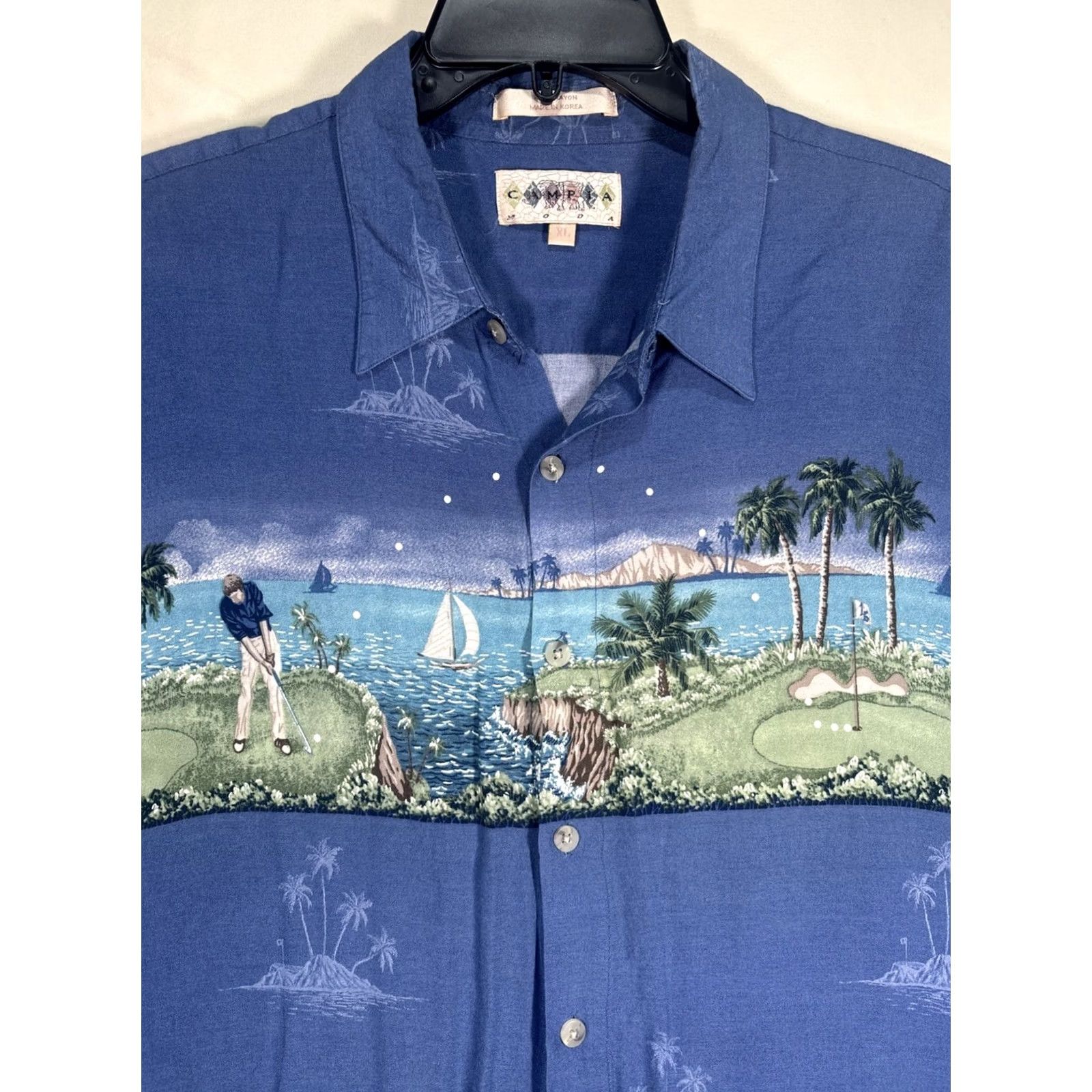 Vintage Campia Moda Campia Golf Print Hawaiian Palm Tree Button Up Shirt XS? XL Size US 36 / EU 52 - 7 Thumbnail