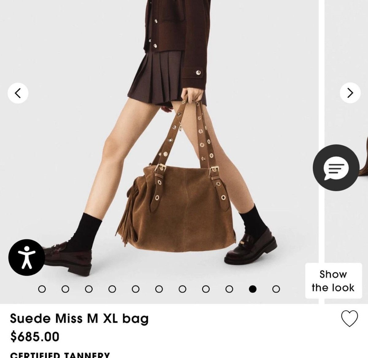 Maje Maje Paris Brown Suede Bag with Leather Straps Size ONE SIZE - 7 Thumbnail