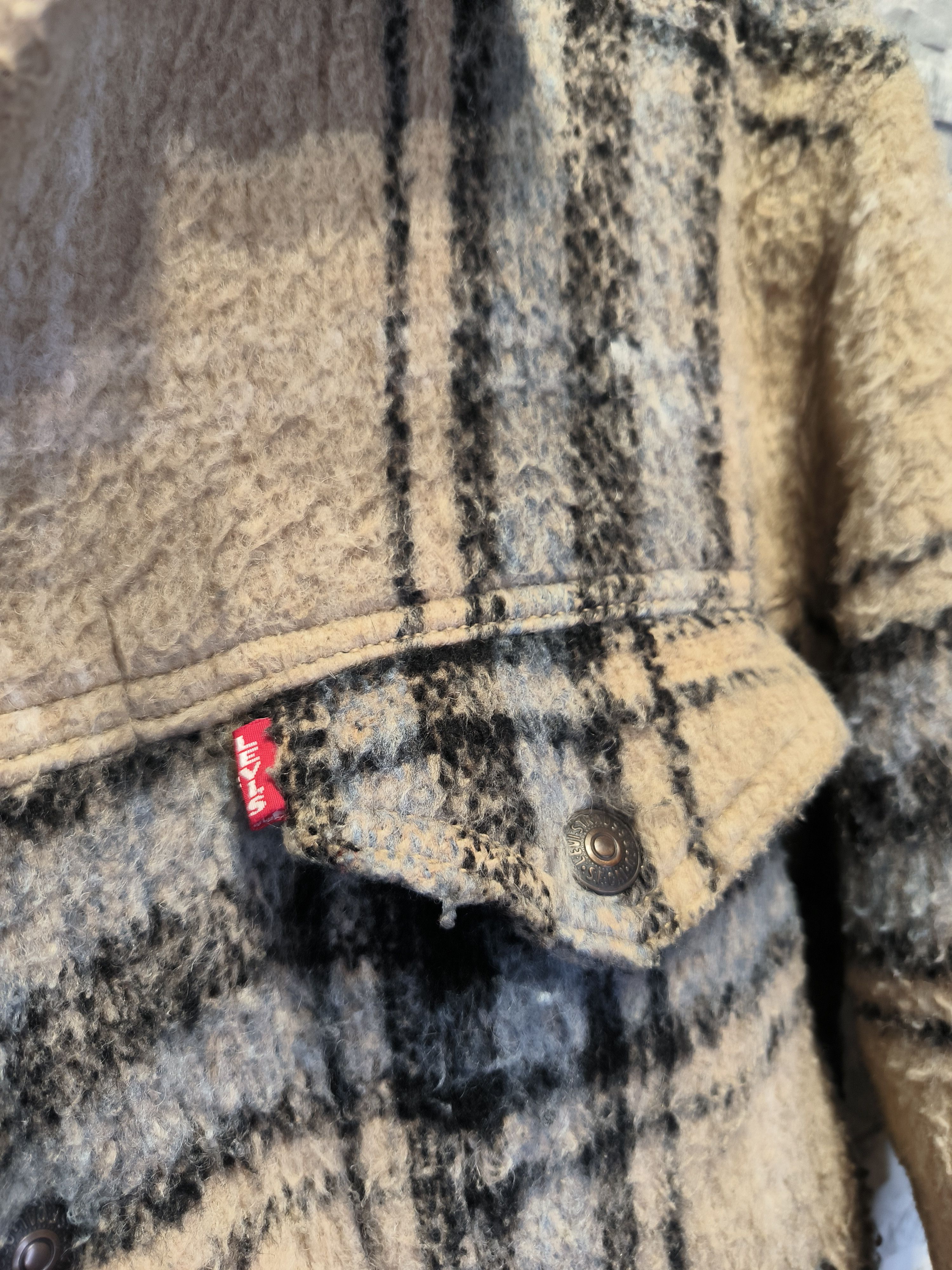 Levi's × Levi's Vintage Clothing × Vintage Levi's Vintage Trucker Jacket Wool Sherpa Striped Quality Size US S / EU 44-46 / 1 - 4 Thumbnail