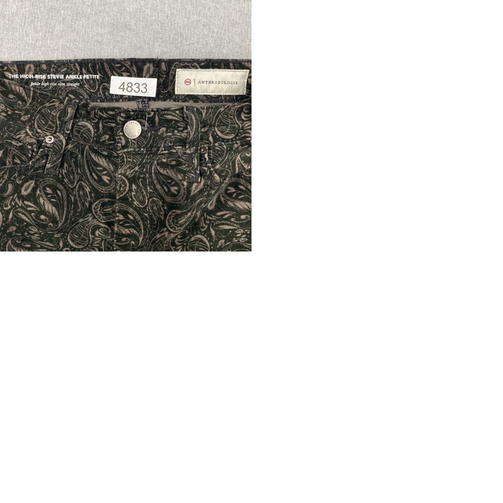 AG Jeans AG Jeans x Anthropologie Jeans Womens 24P Black High Rise Stevie Ankle Paisley Modern Size 42" / US 20 - 10 Thumbnail