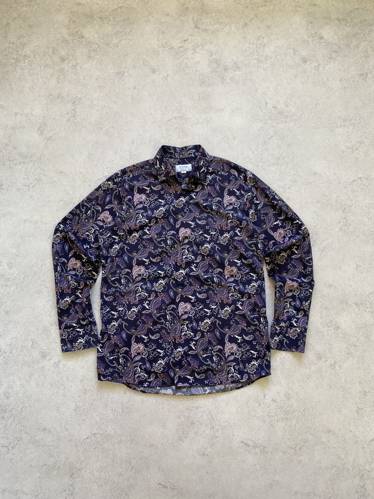 Eton Eton Mens Paisley Multicolor Button Up Shirt Size M Size US M / EU 48-50 / 2 - 1 Thumbnail