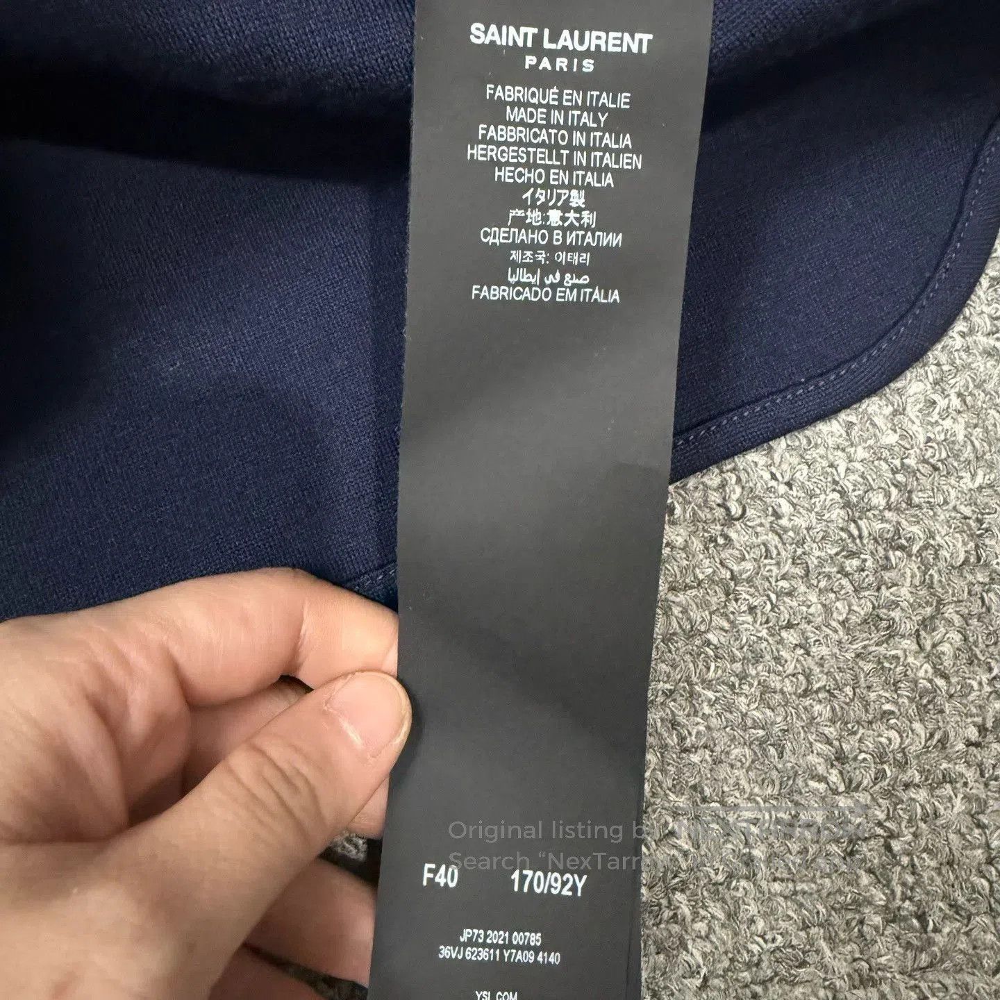 Saint Laurent Paris Saint Laurent Navy Gold Embroidery Coat. Size US XXS / EU 40 - 4 Thumbnail