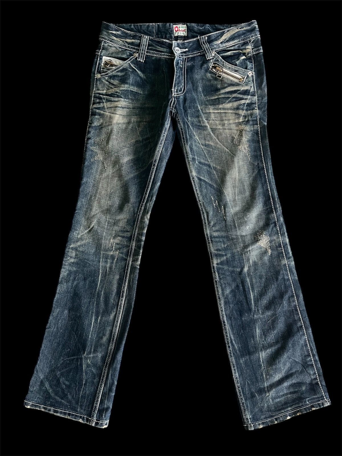 If Six Was Nine × Japanese Brand × Vintage Flare Mudwash Crazy Denim Size US 33 - 1 Thumbnail