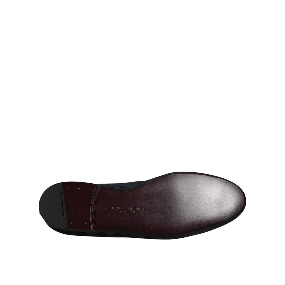 Dolce & Gabbana Dolce & Gabbana Blue Black Flats Men Loafers Dress Shoes Size US 8.5 / EU 41-42 - 7 Thumbnail