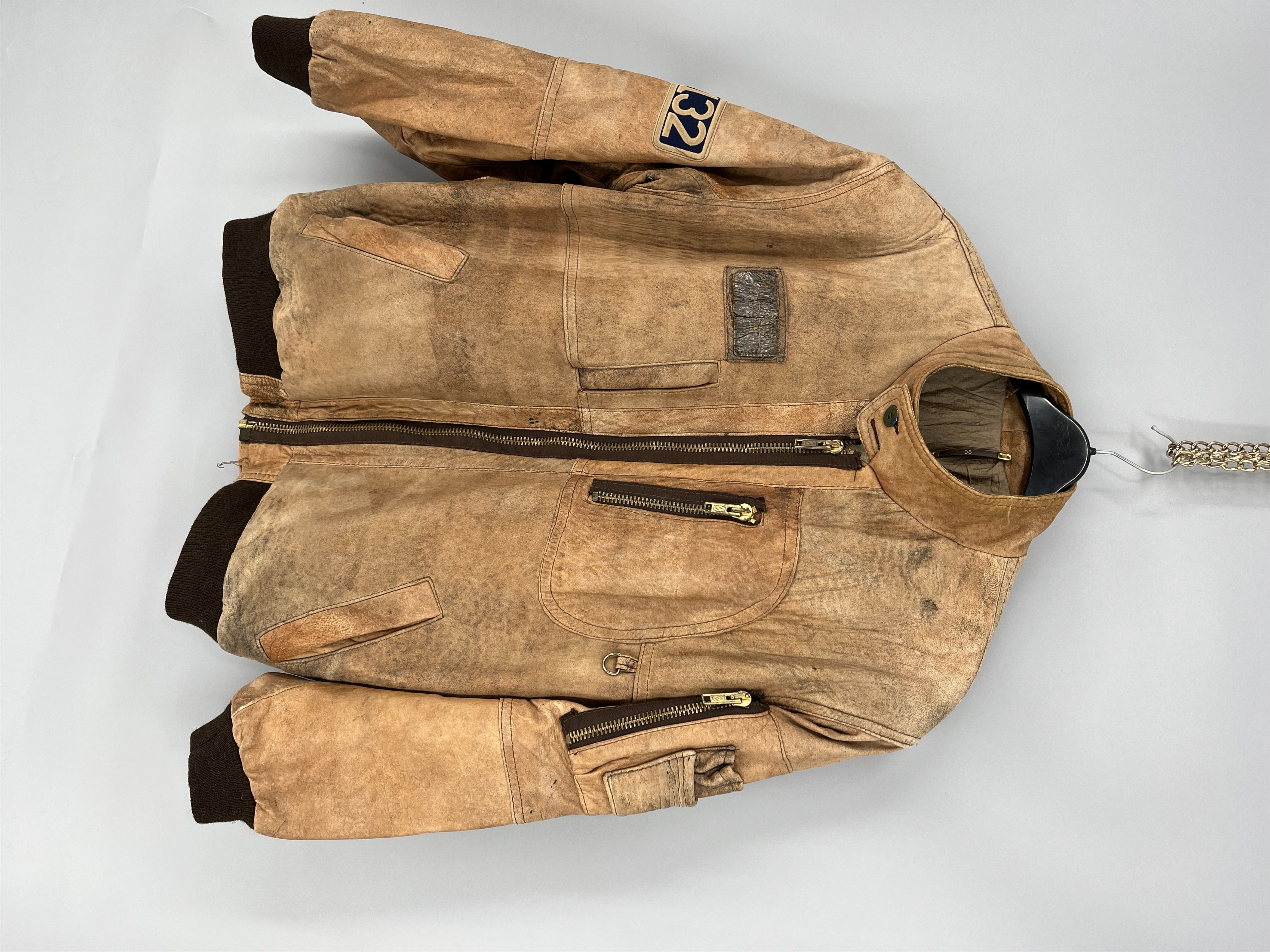 image of Military x Scout Vintage Leather Flight Jacket Boy Scouts, Men's (Size XL)