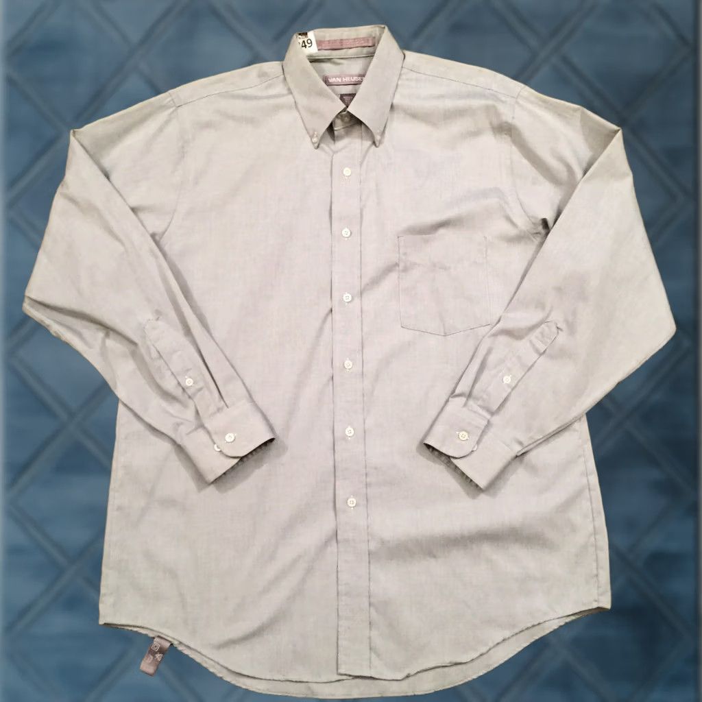 Van Heusen Van Heusen Shirt Mens 16.5 Gray Long Sleeve Button Down Size US XL / EU 56 / 4 - 1 Thumbnail