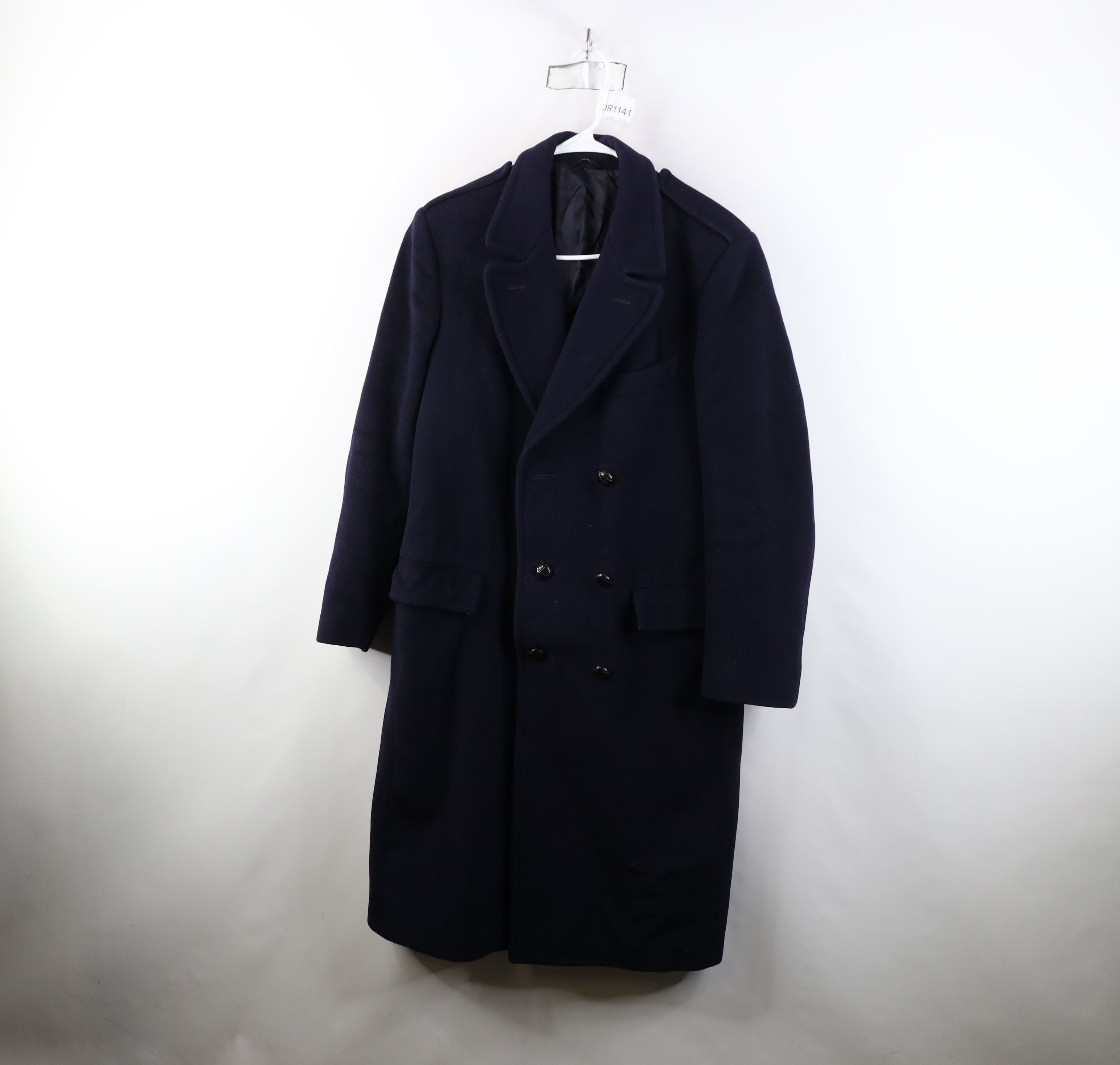 Vintage Vintage 70s Streetwear Heavy Wool Overcoat Jacket Blue USA Size US XL / EU 56 / 4 - 1 Thumbnail